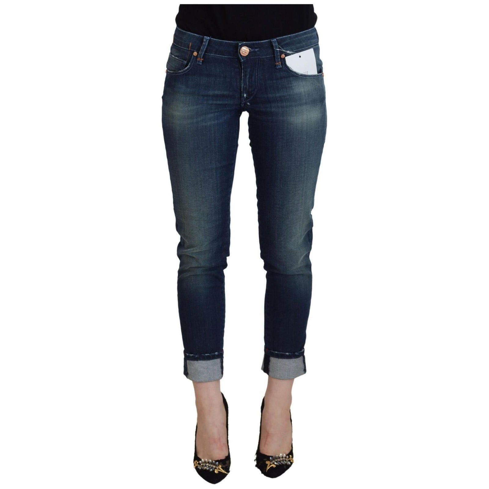 Authentic ACHT Slim Fit Denim Jeans with Logo Details W26 US Women