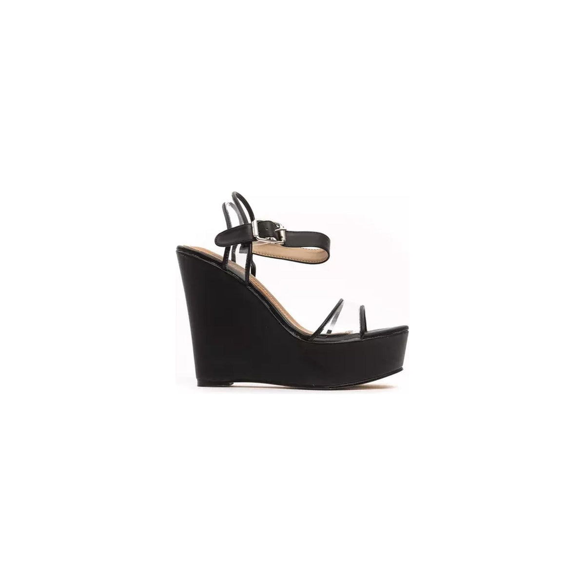 Wedge Sandal with Ankle Strap and Transparent Band 37 EU Women