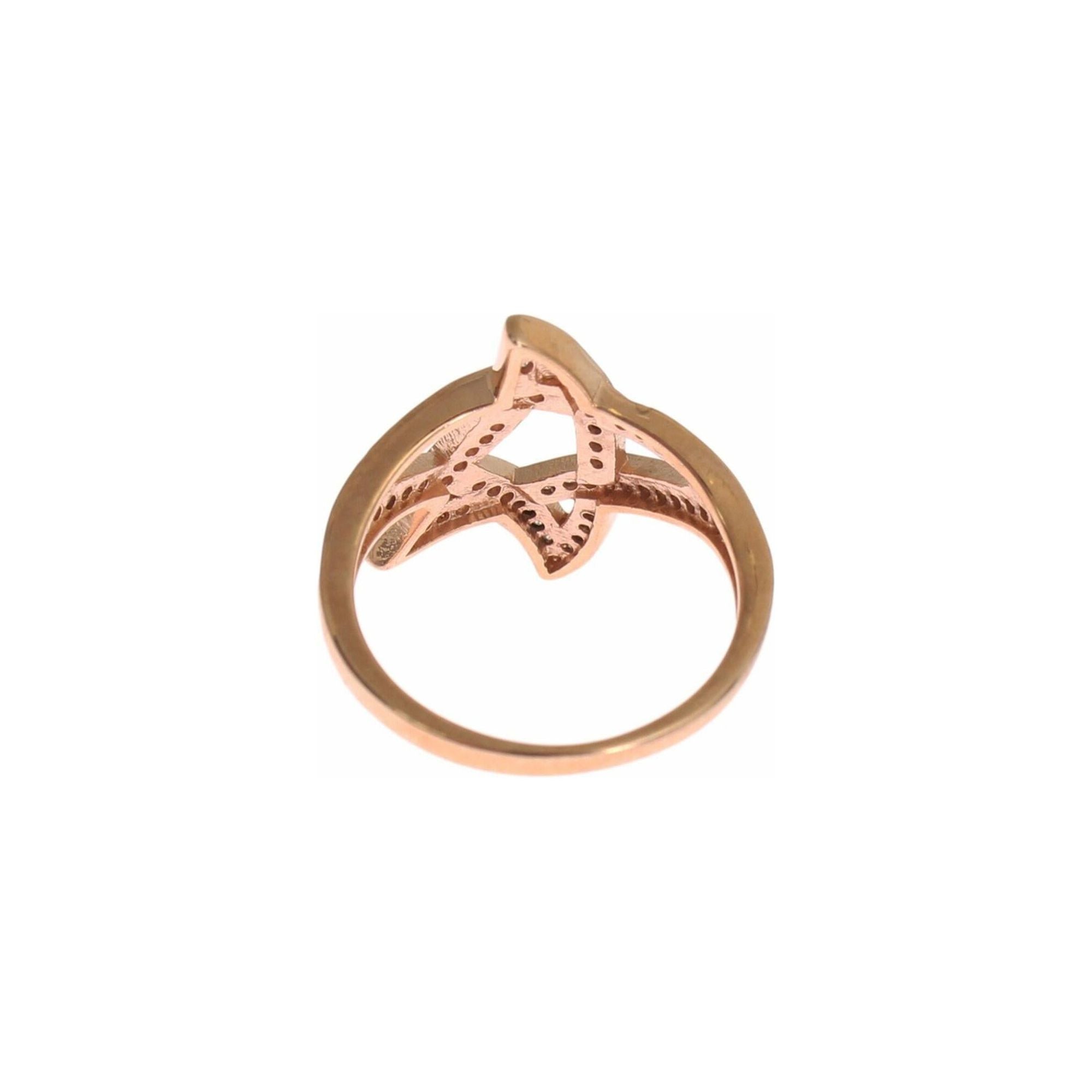 Authentic NIALAYA Pink Gold Plated Ring with Clear CZ