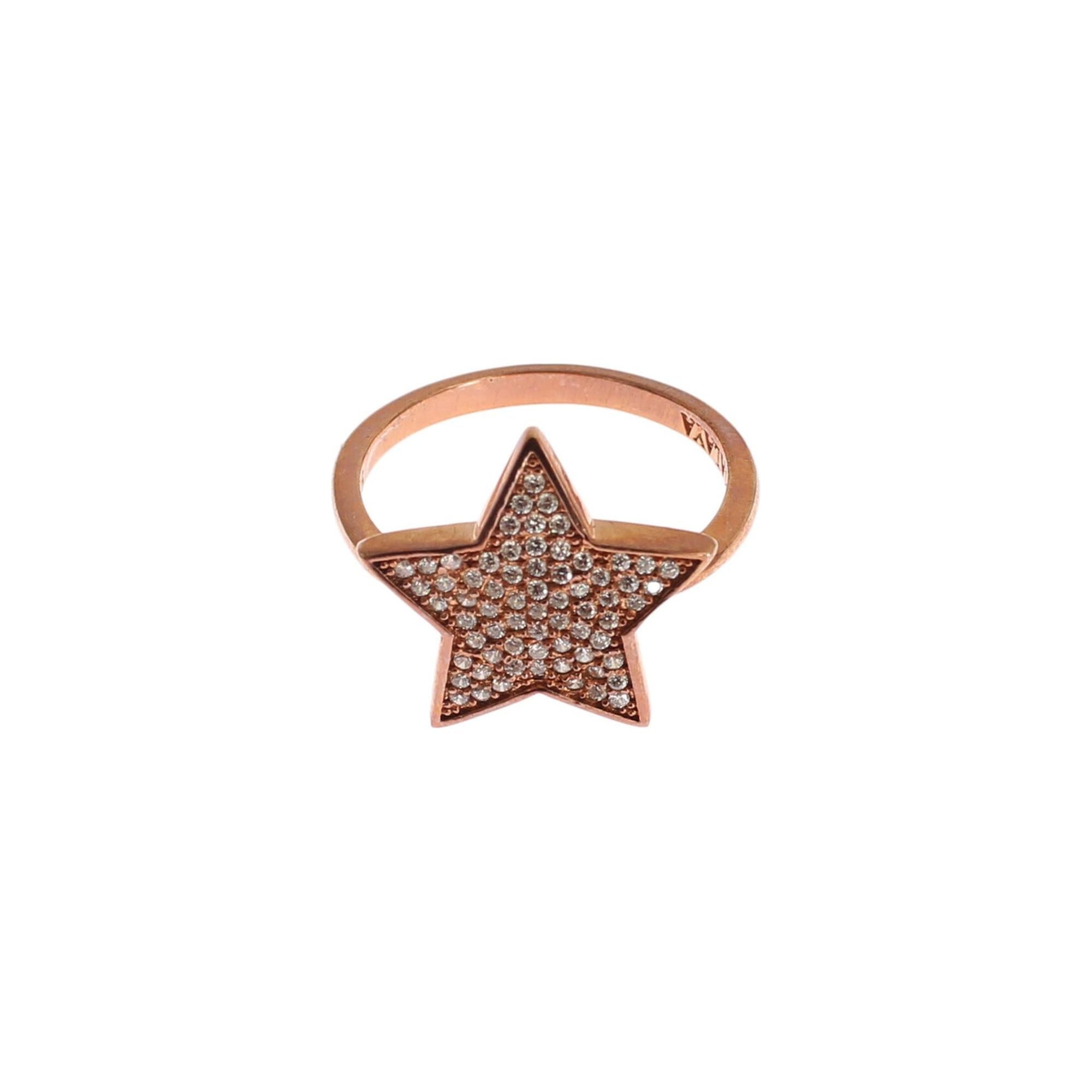 Authentic NIALAYA Pink Gold Plated Sterling Silver Ring 54 EU Women