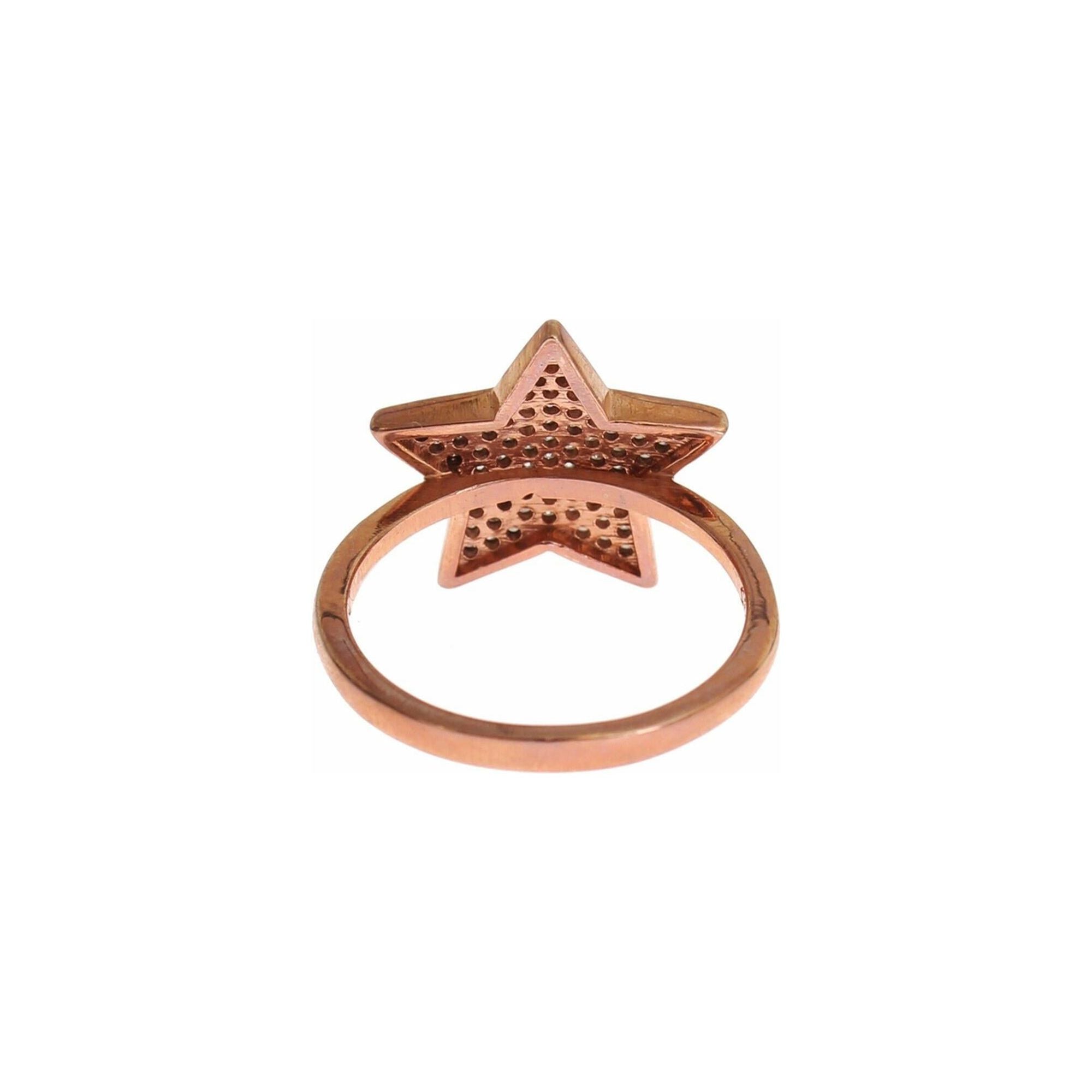 Authentic NIALAYA Pink Gold Plated Sterling Silver Ring 54 EU Women