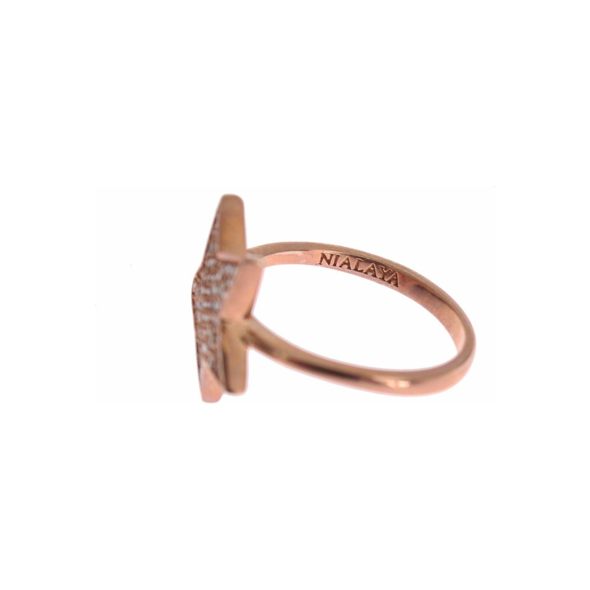 Authentic NIALAYA Pink Gold Plated Sterling Silver Ring 54 EU Women