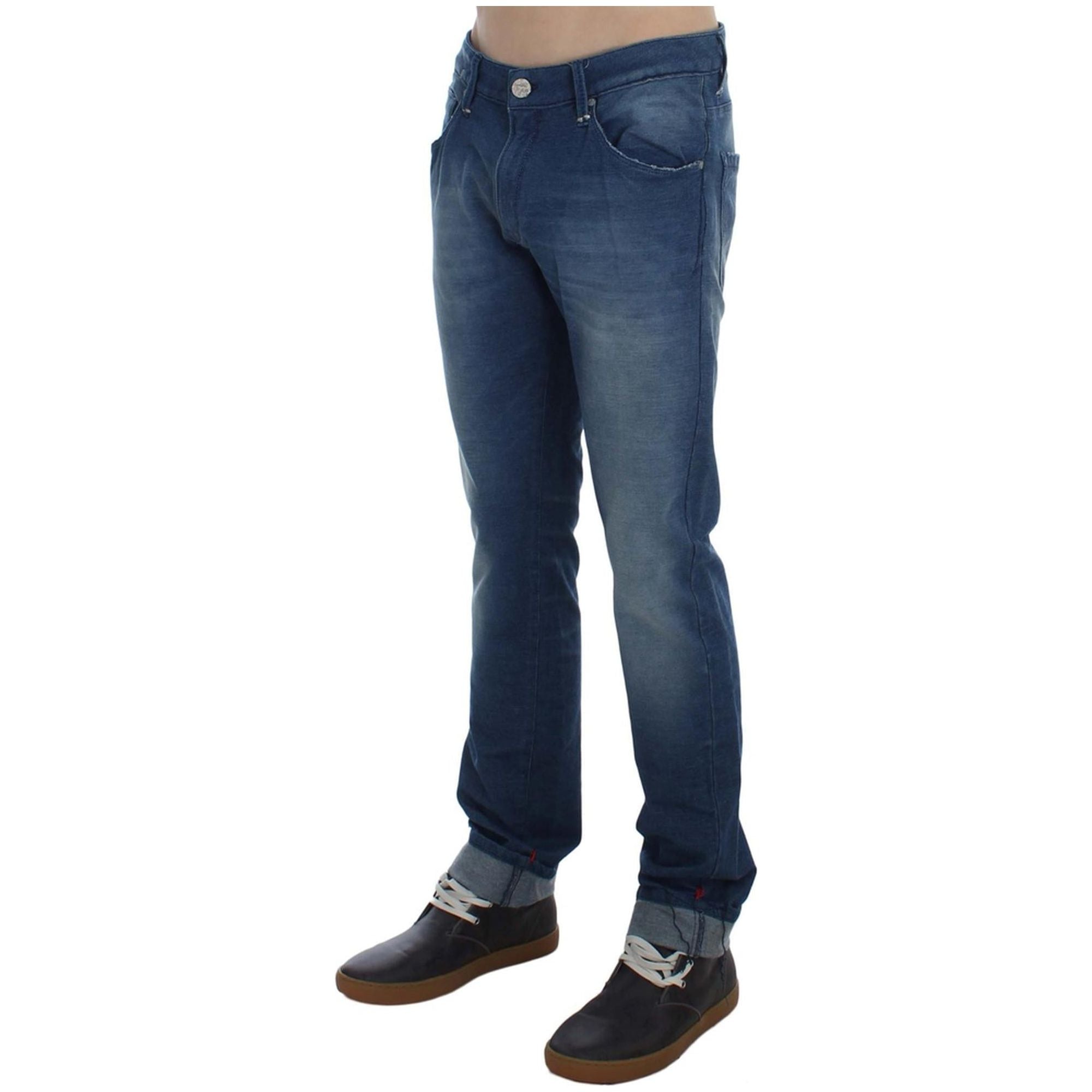 Authentic ACHT Mens Slim Fit Jeans with Logo Details W34 US Men