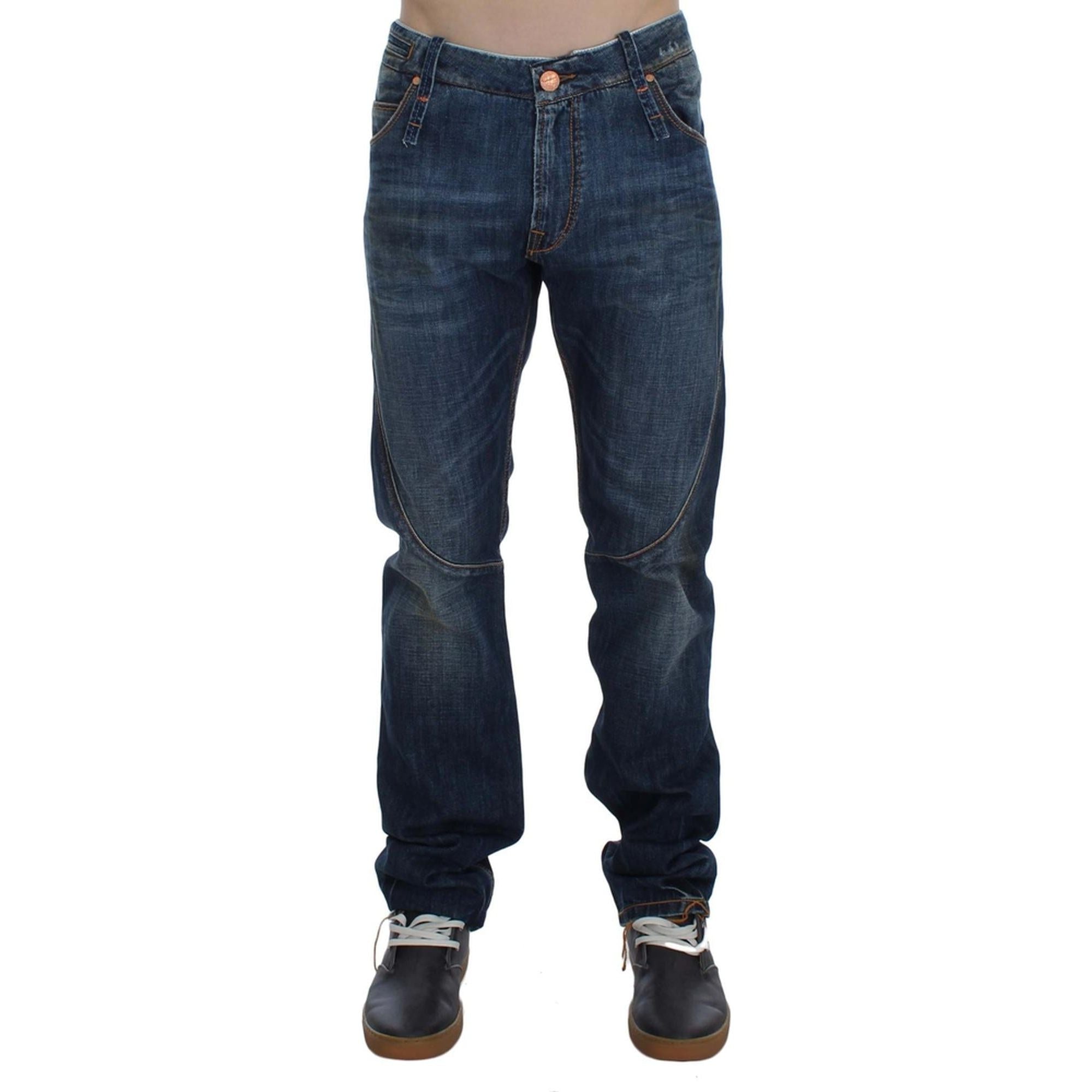 Authentic ACHT Mens Slim Fit Jeans with Logo Details W34 US Men