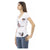 Short Sleeve V-Neck T-shirt with Front Print XL Women