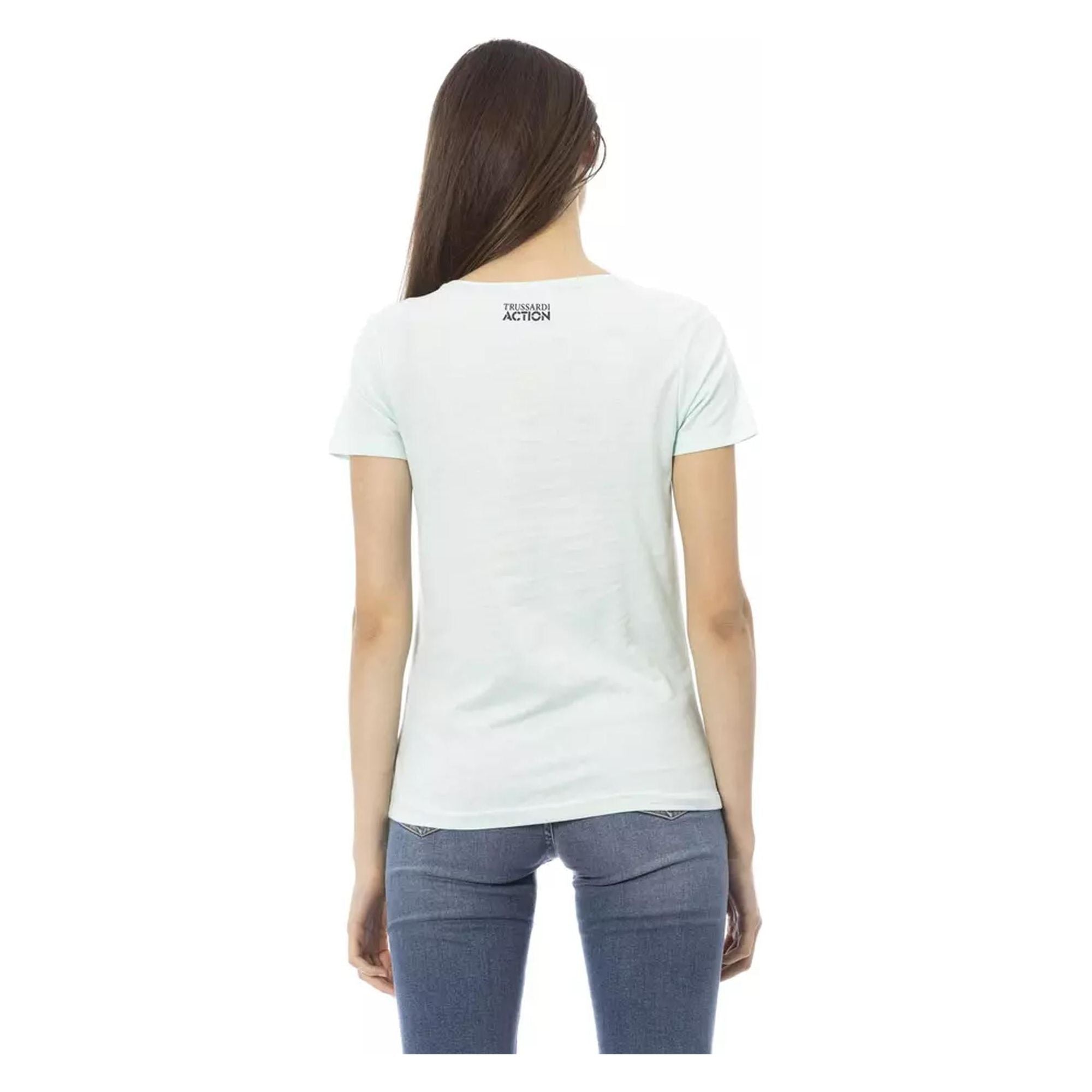 Short Sleeve Round Neck T-shirt with Front Print M Women