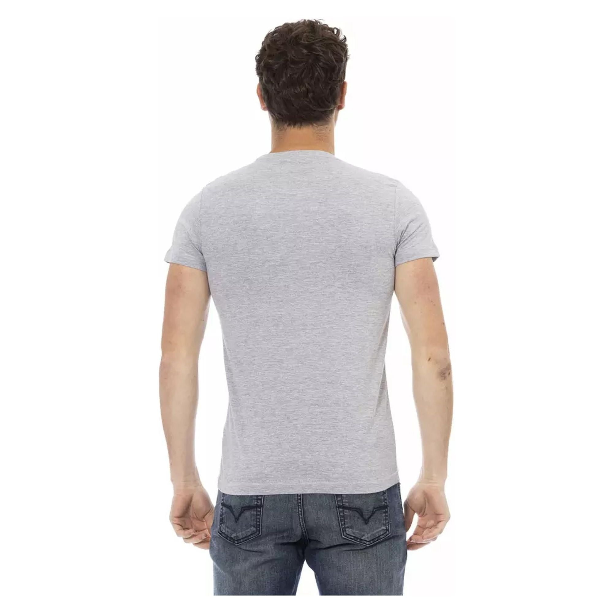 Short Sleeve Round Neck T-shirt with Front Print L Men