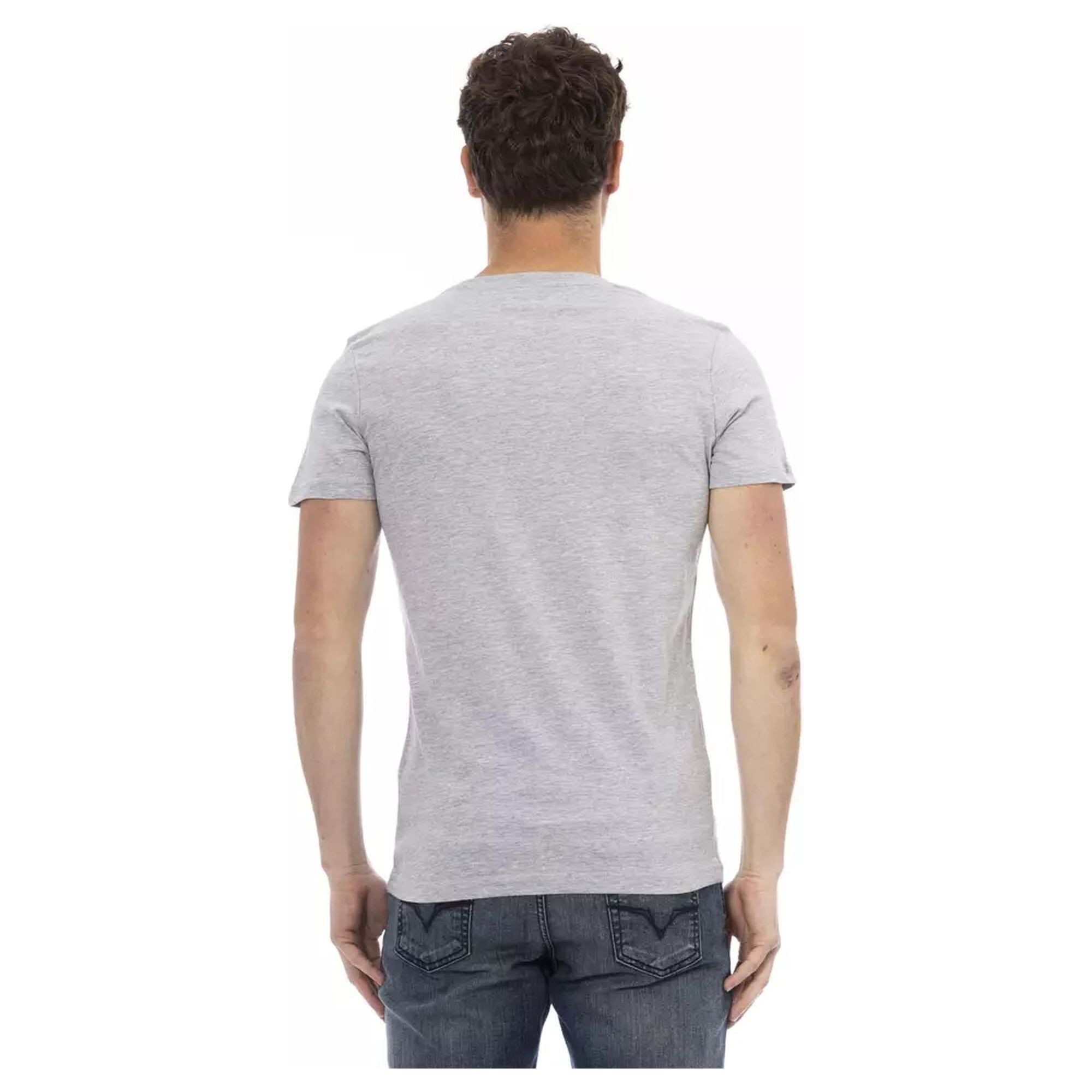 Short Sleeve Round Neck T-shirt with Front Print L Men