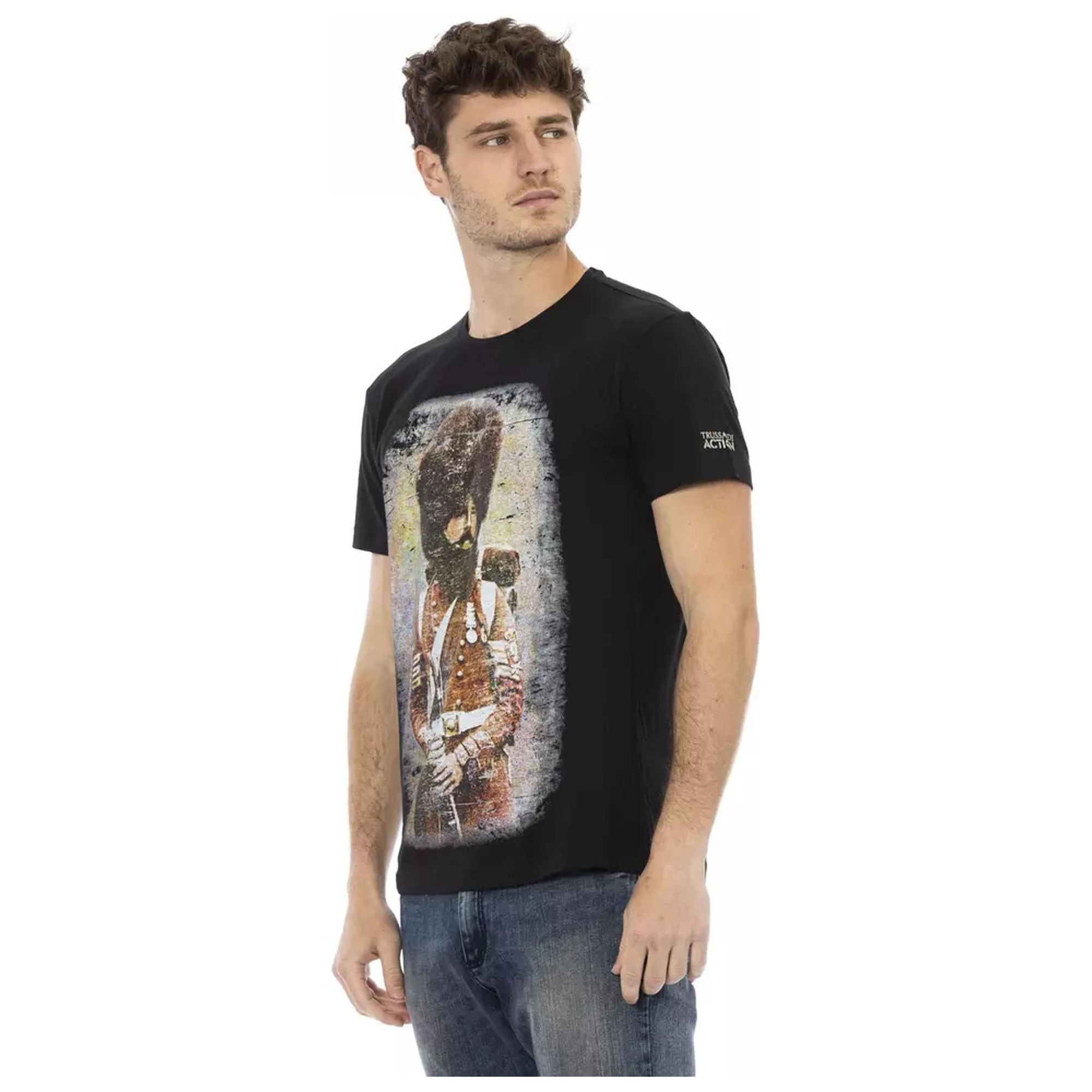 Short Sleeve T-shirt with Front Print 3XL Men