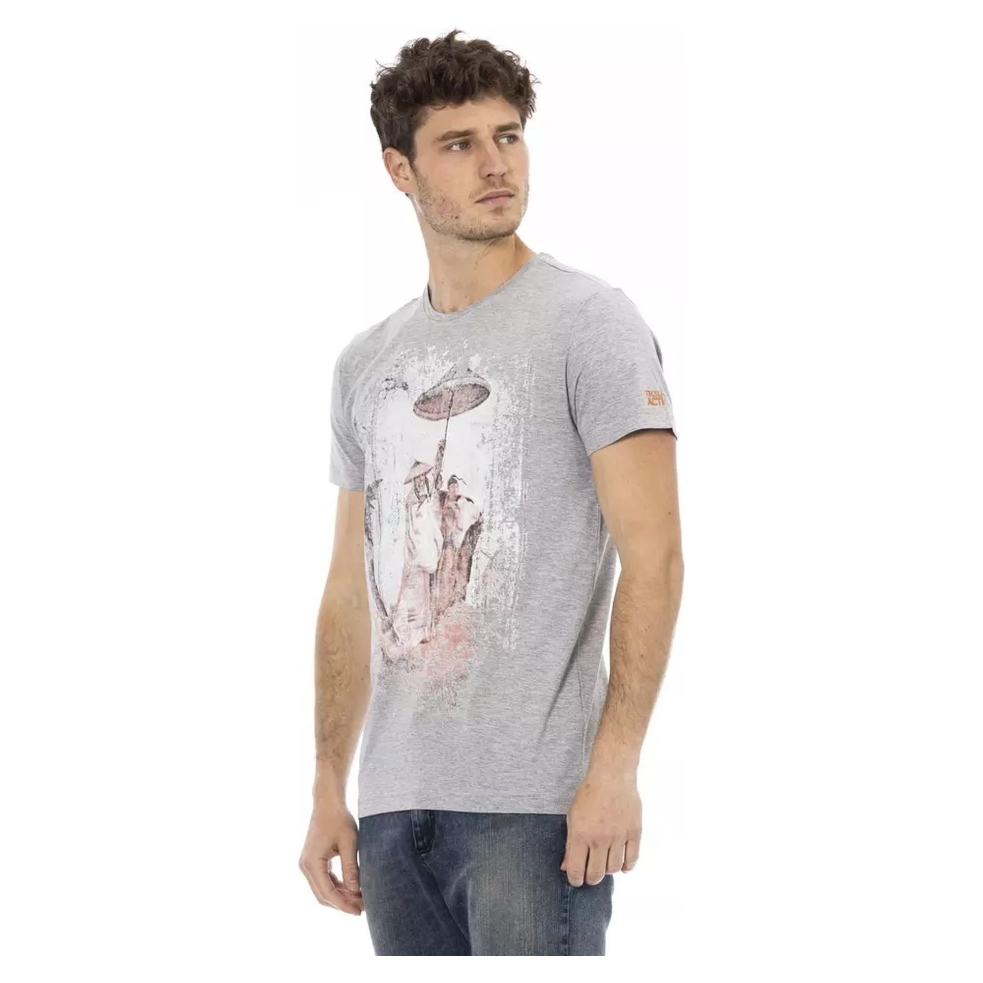 Short Sleeve T-shirt with Front Print 2XL Men