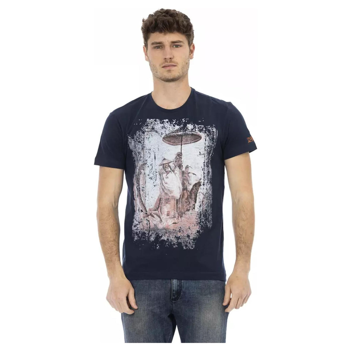 Short Sleeve T-shirt with Front Print 3XL Men