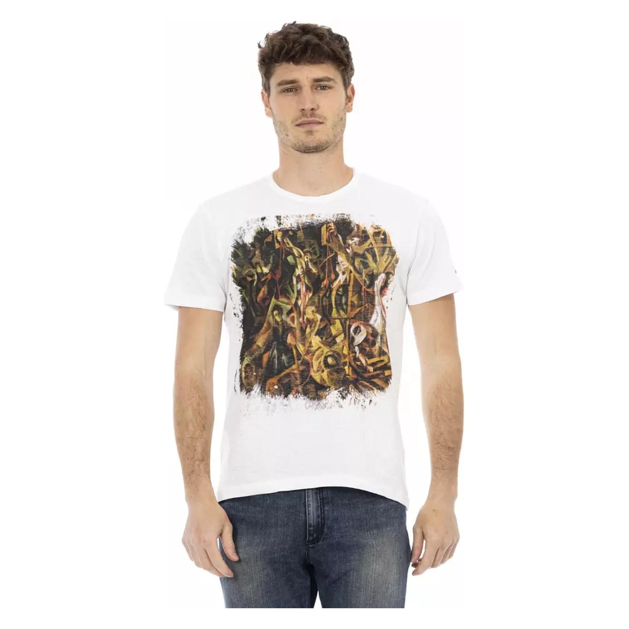 Short Sleeve T-shirt with Front Print 3XL Men