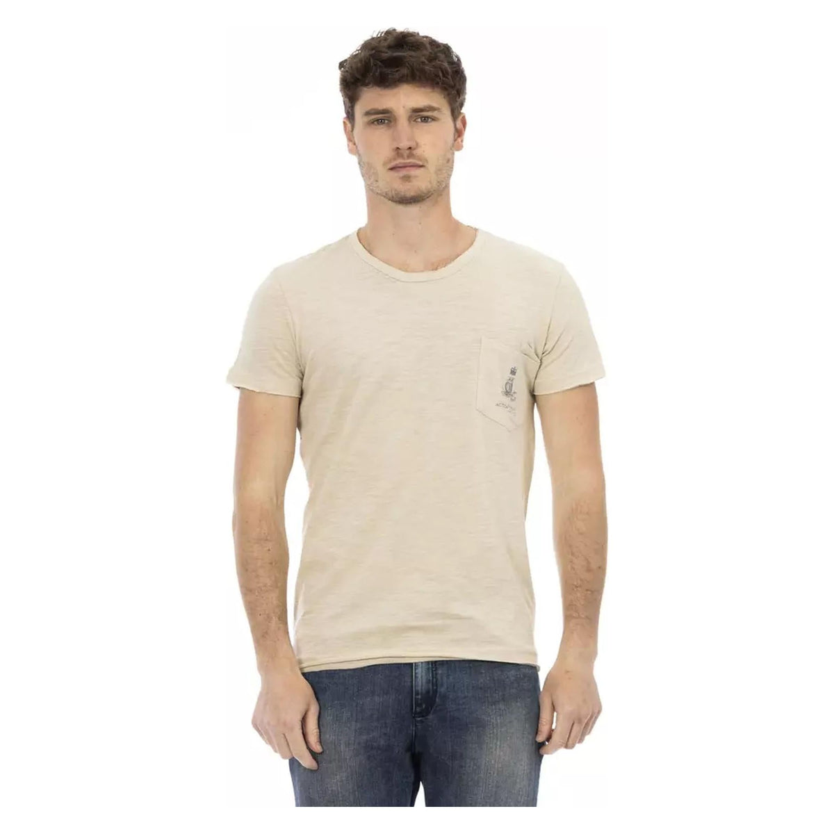 Short Sleeve T-shirt with Chest Pocket Print L Men