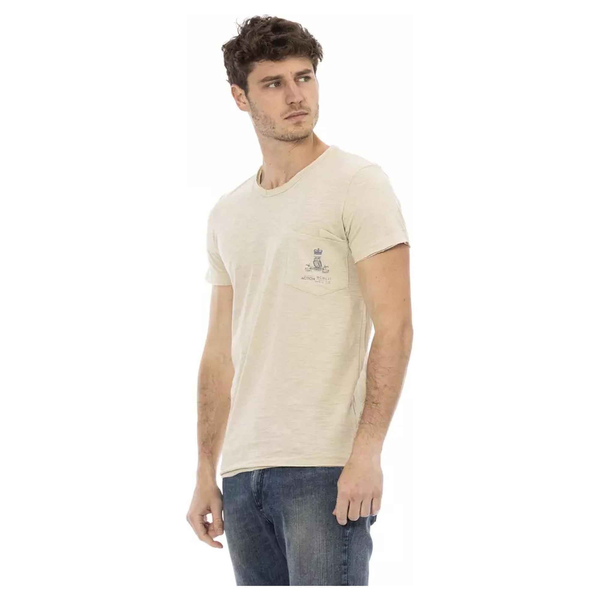 Short Sleeve T-shirt with Chest Pocket Print L Men