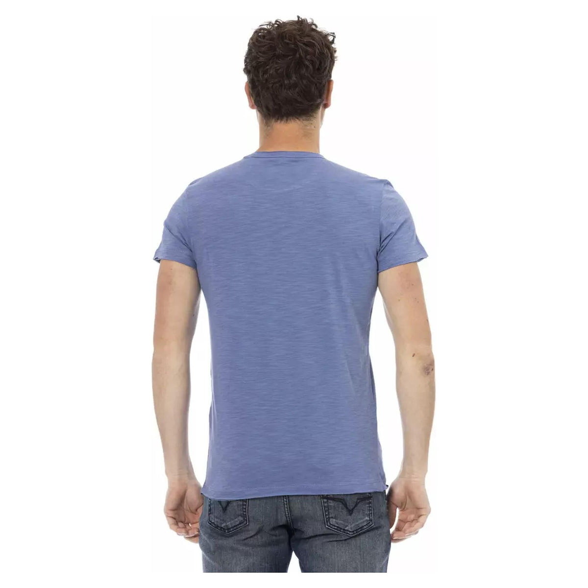 Short Sleeve T-shirt with Round Neck and Front Print XL Men