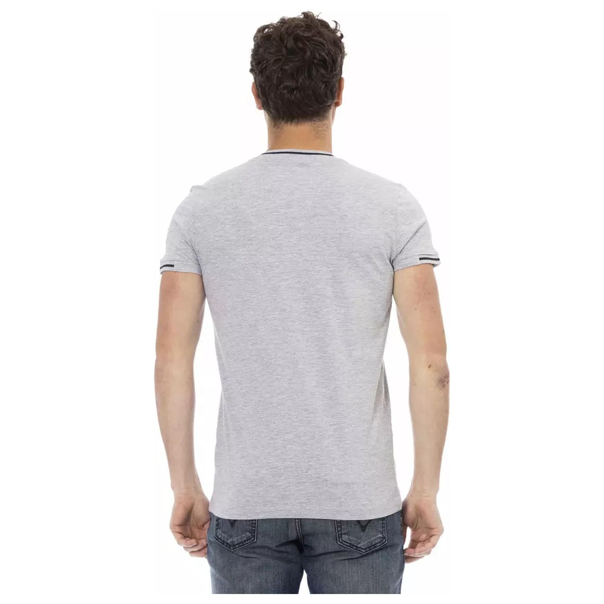 Short Sleeve Round Neck T-shirt with Front Print L Men