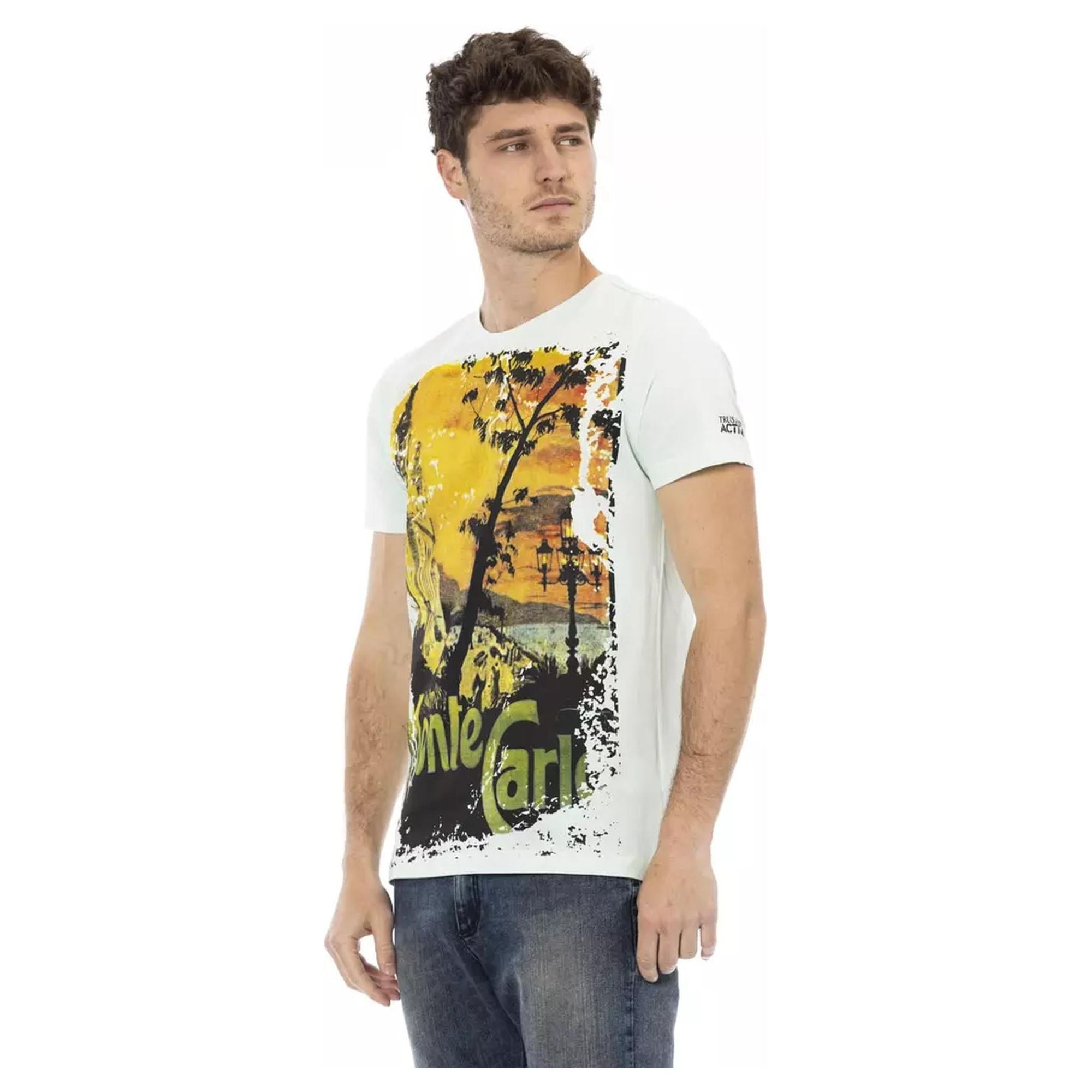 Short Sleeve T-shirt with Front Print 3XL Men