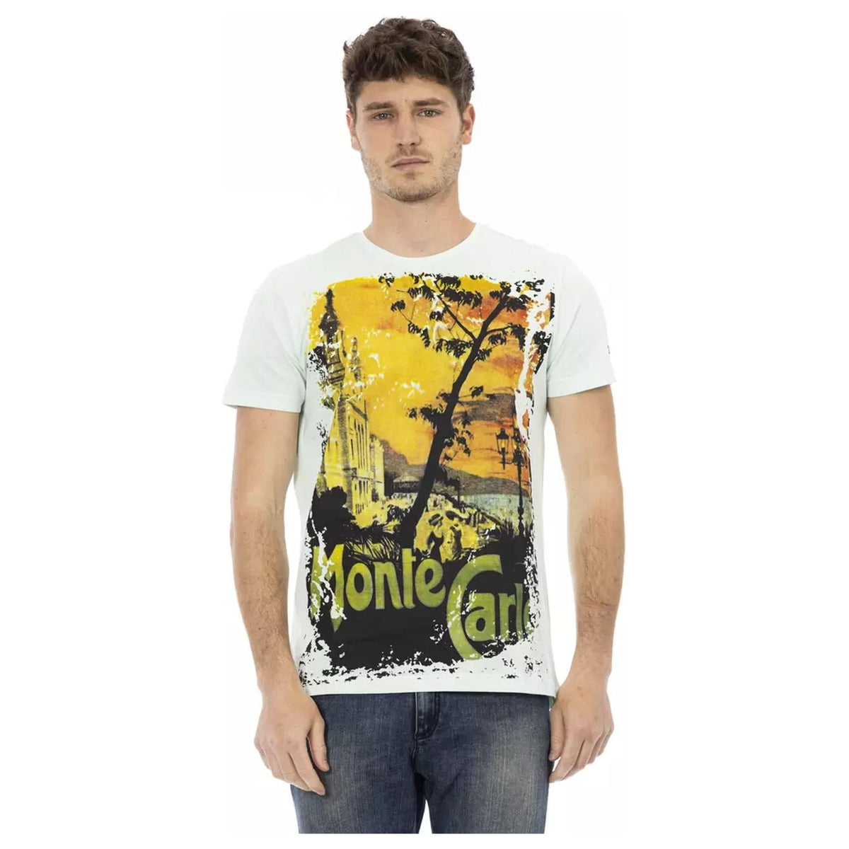 Short Sleeve T-shirt with Front Print 2XL Men