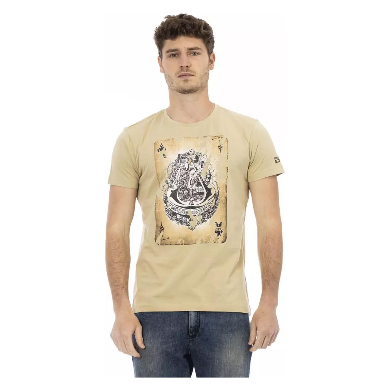 Short Sleeve T-shirt with Front Print 3XL Men