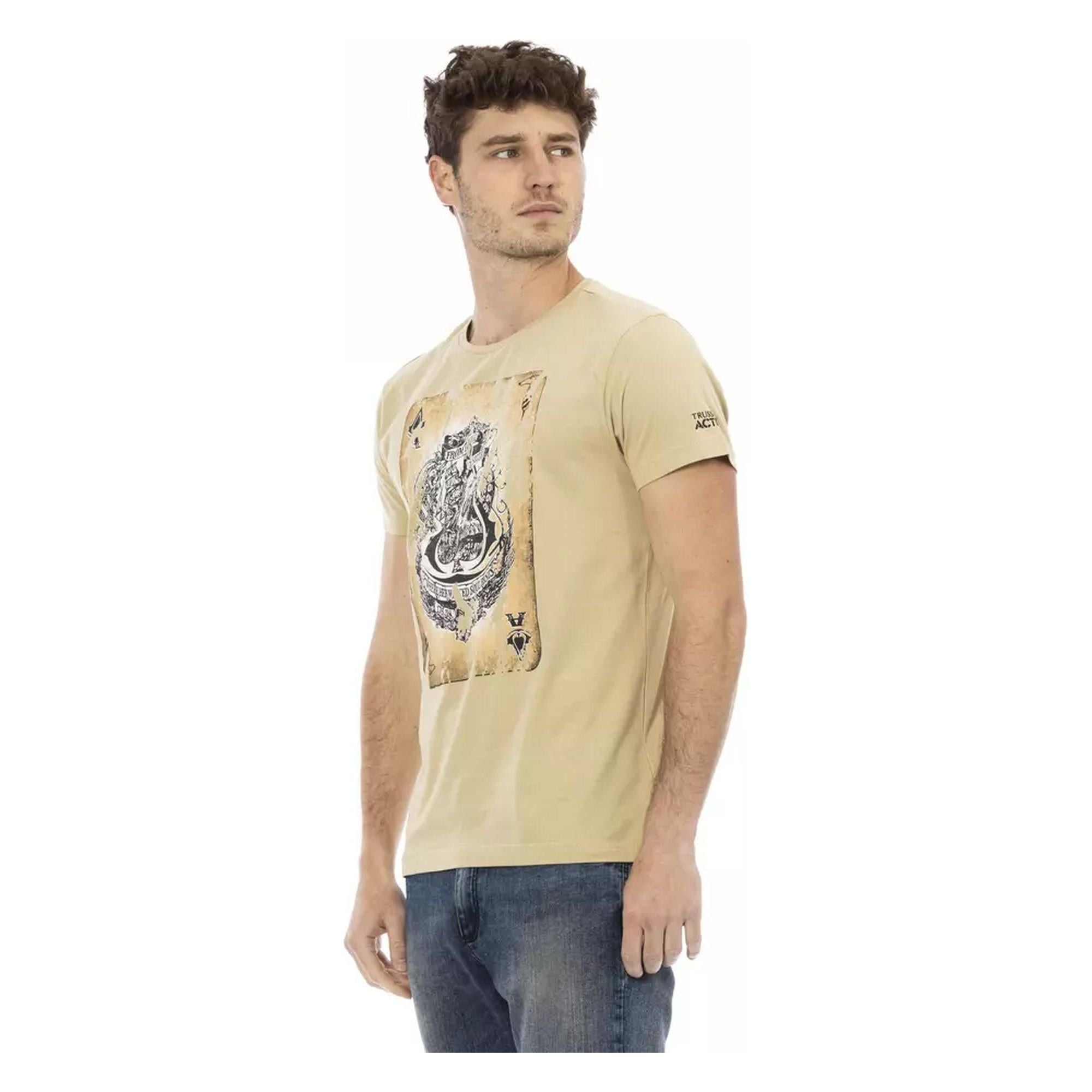 Short Sleeve T-shirt with Front Print 3XL Men