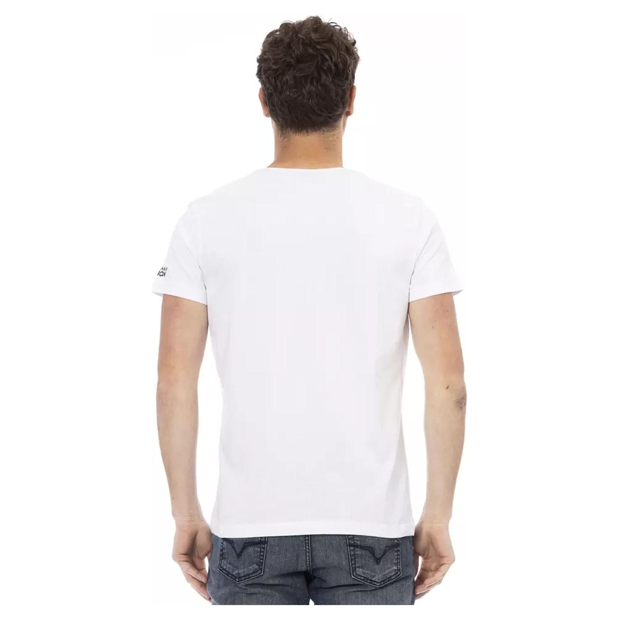 Short Sleeve Round Neck T-Shirt with Front Print 3XL Men