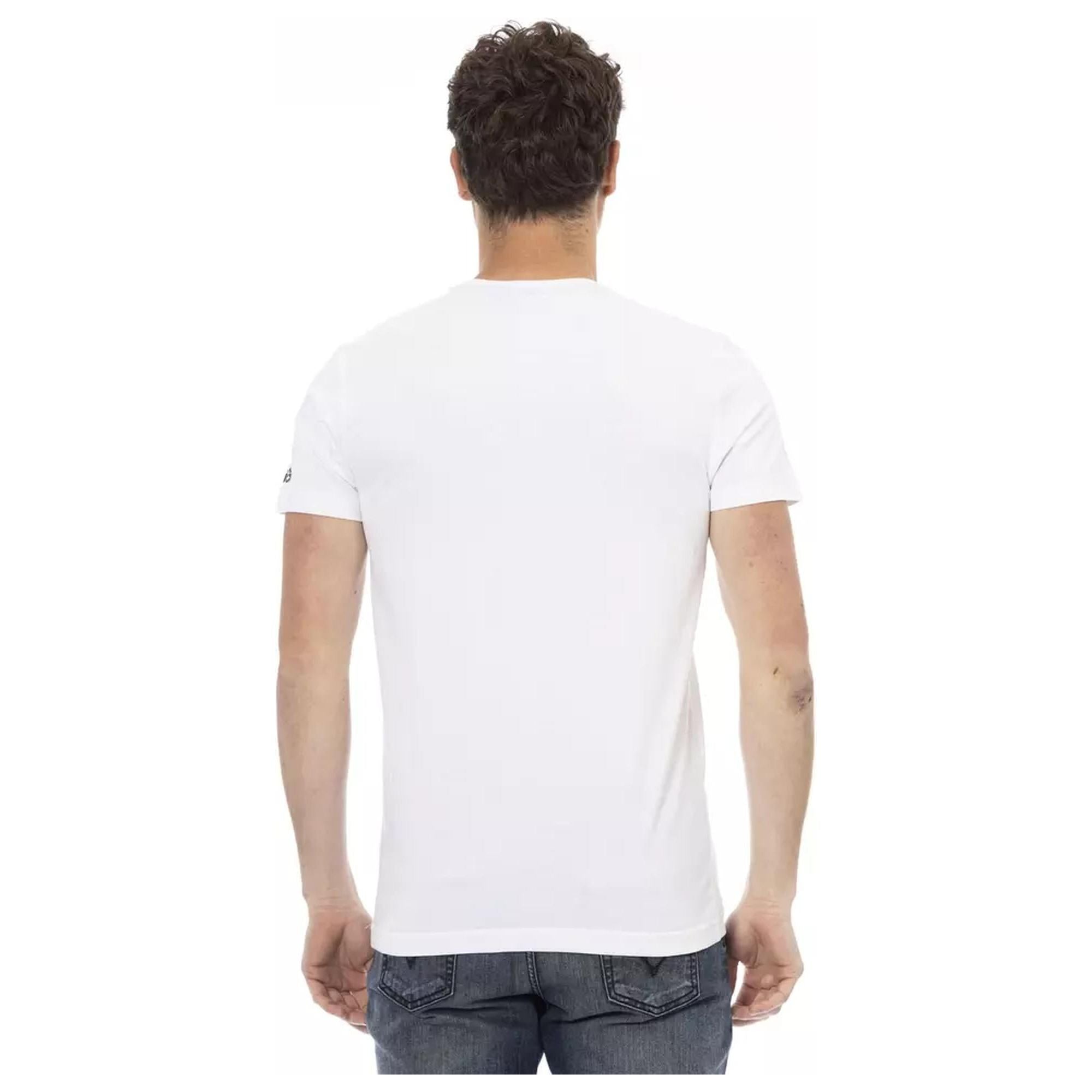 Short Sleeve Round Neck T-shirt with Front Print 3XL Men