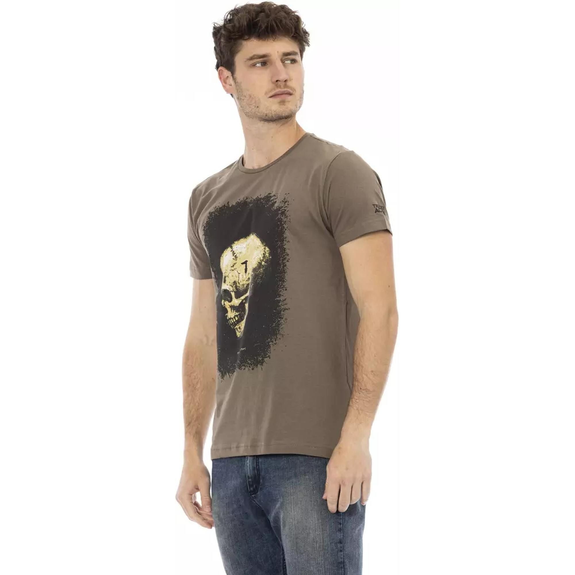 Short Sleeve Round Neck T-shirt with Front Print M Men