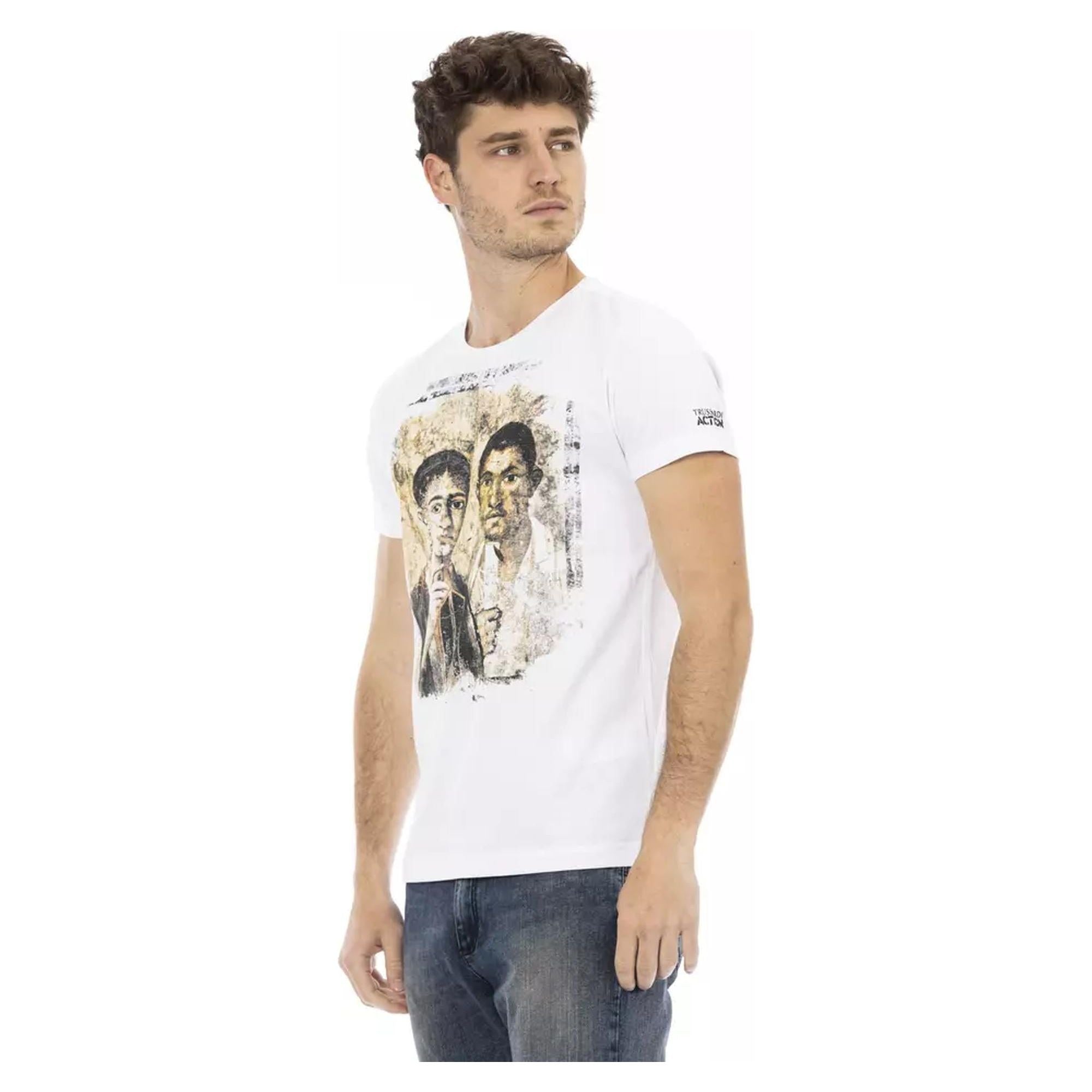 Short Sleeve T-shirt with Front Print 3XL Men