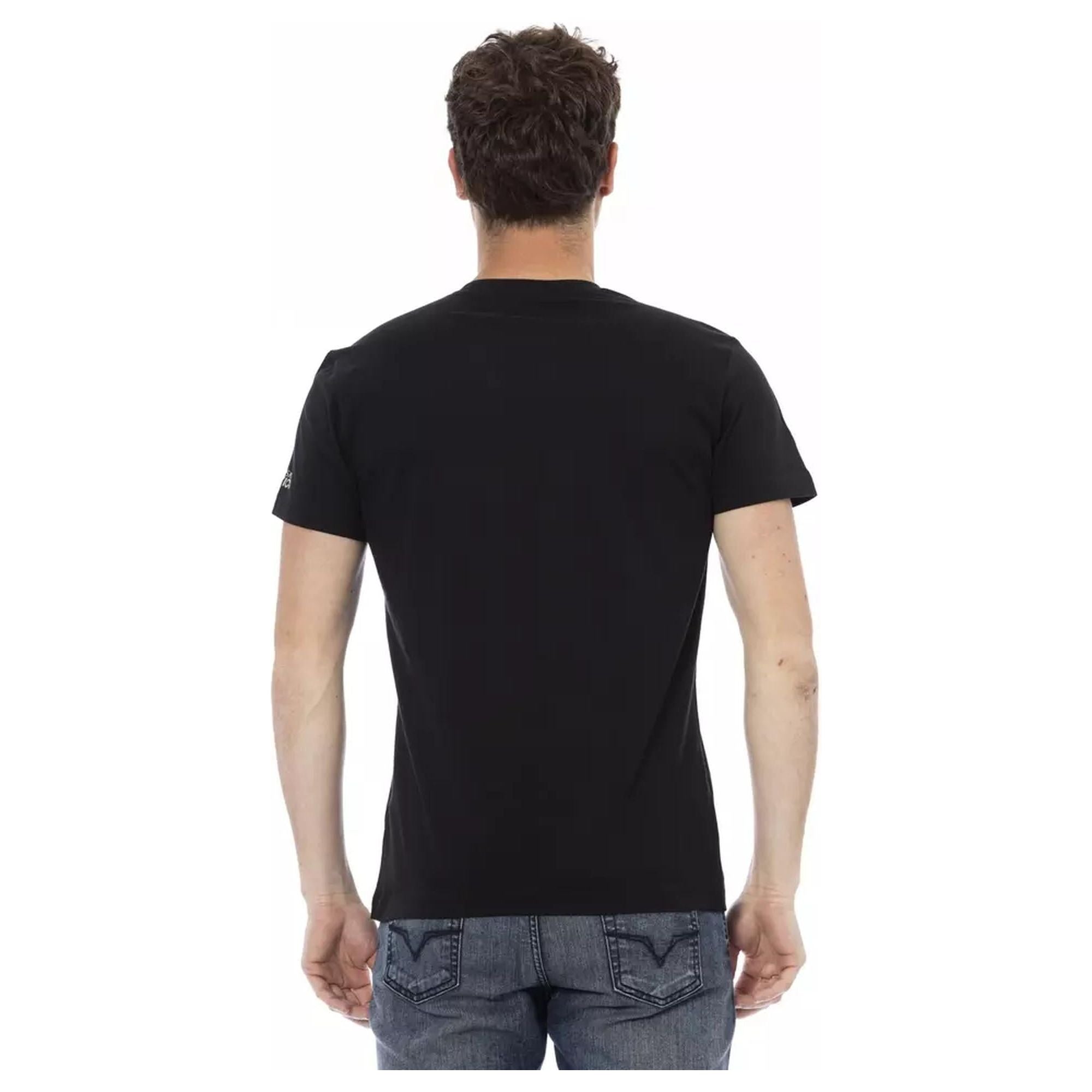 Short Sleeve V-Neck T-shirt with Front Print S Men