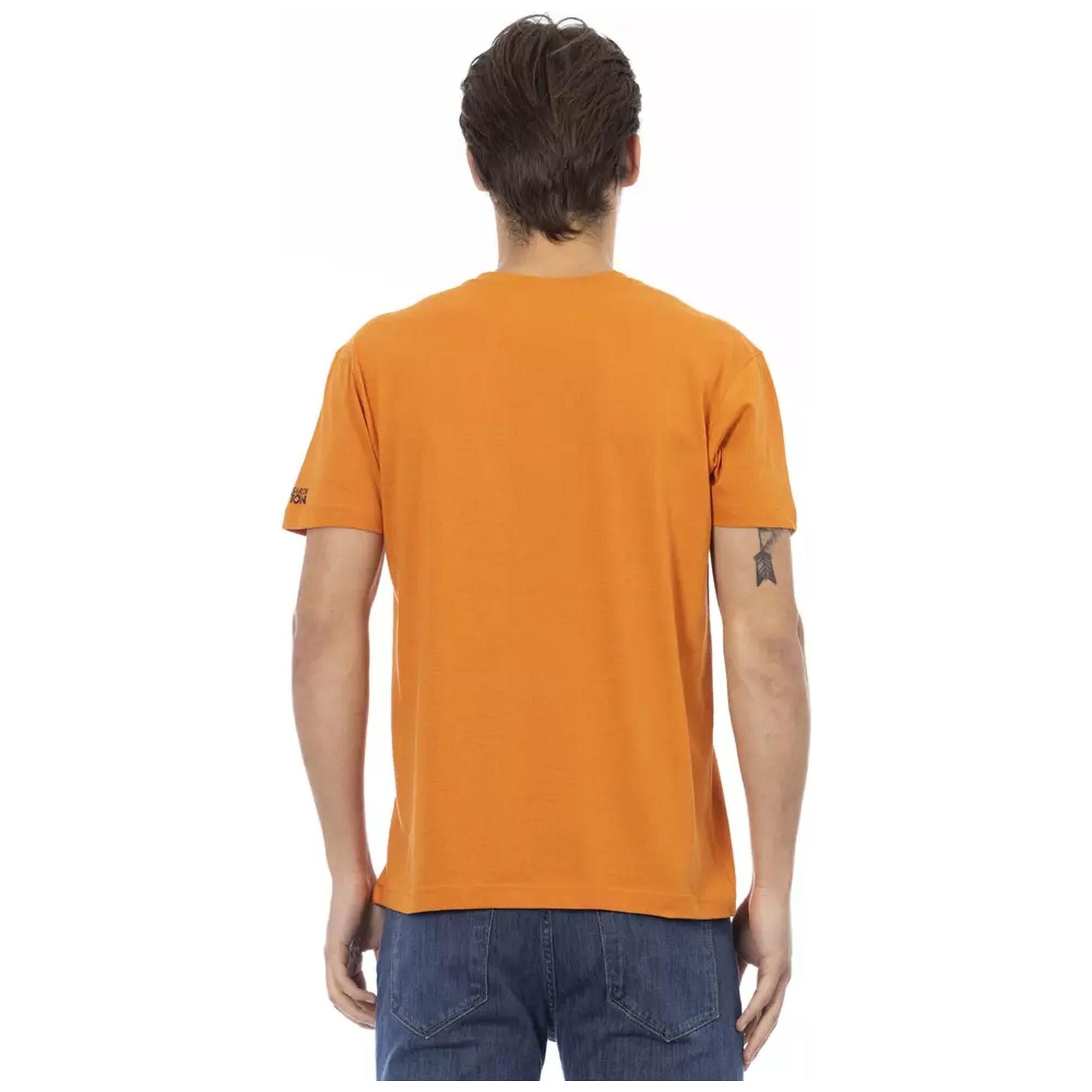 Short Sleeve V-Neck T-Shirt with Front Print S Men