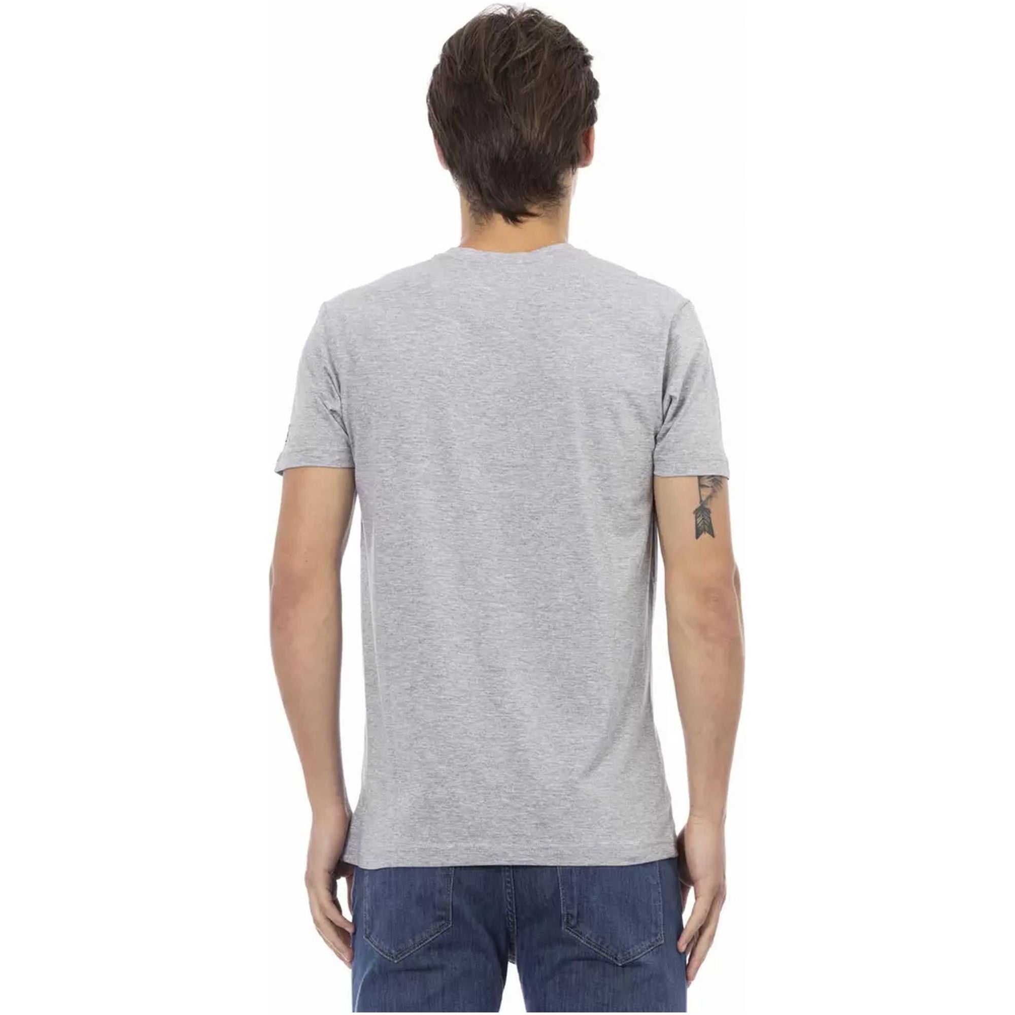 Short Sleeve V-Neck T-shirt with Front Print XL Men