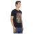 Short Sleeve V-Neck T-Shirt with Front Print S Men