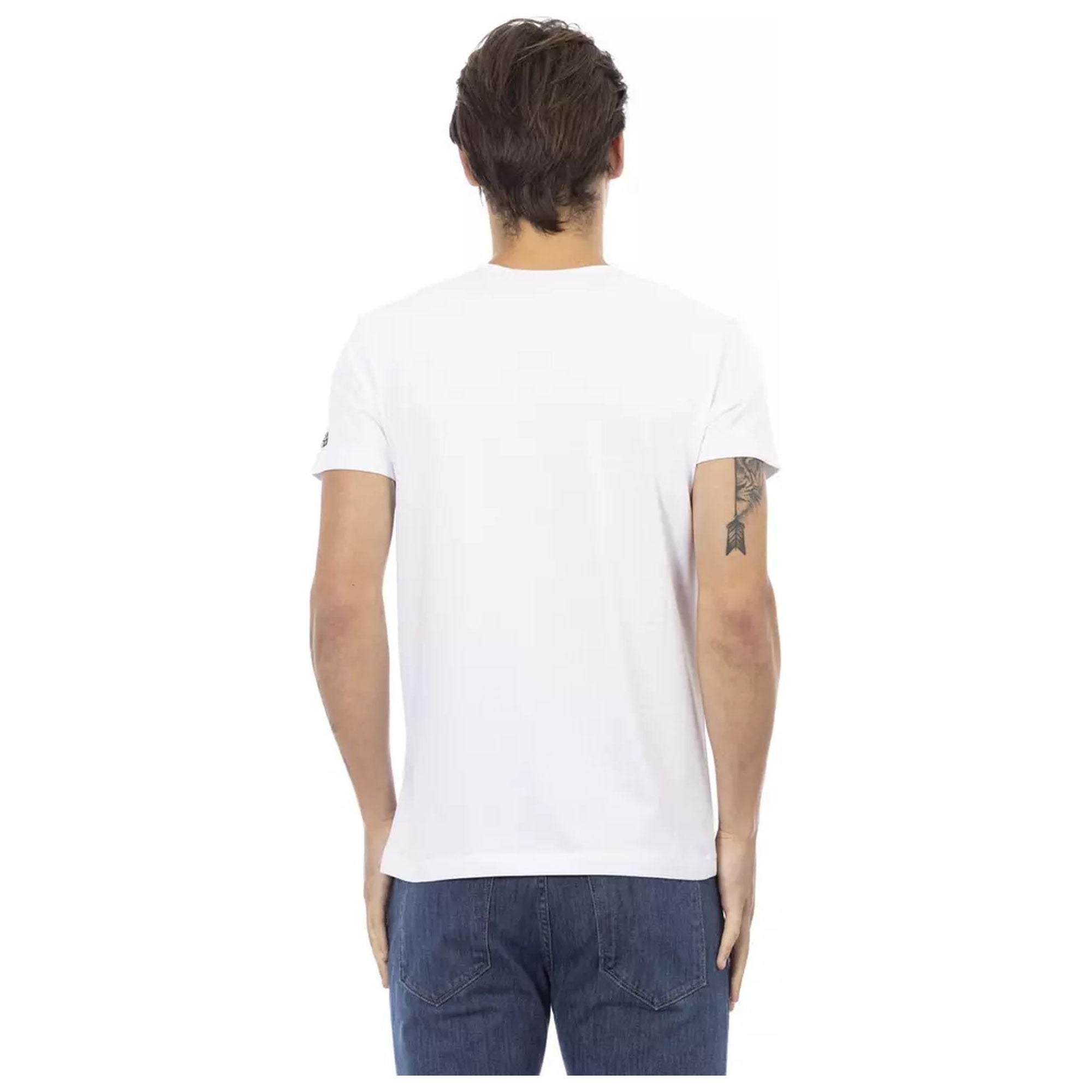 Short Sleeve V-Neck T-Shirt with Front Print S Men