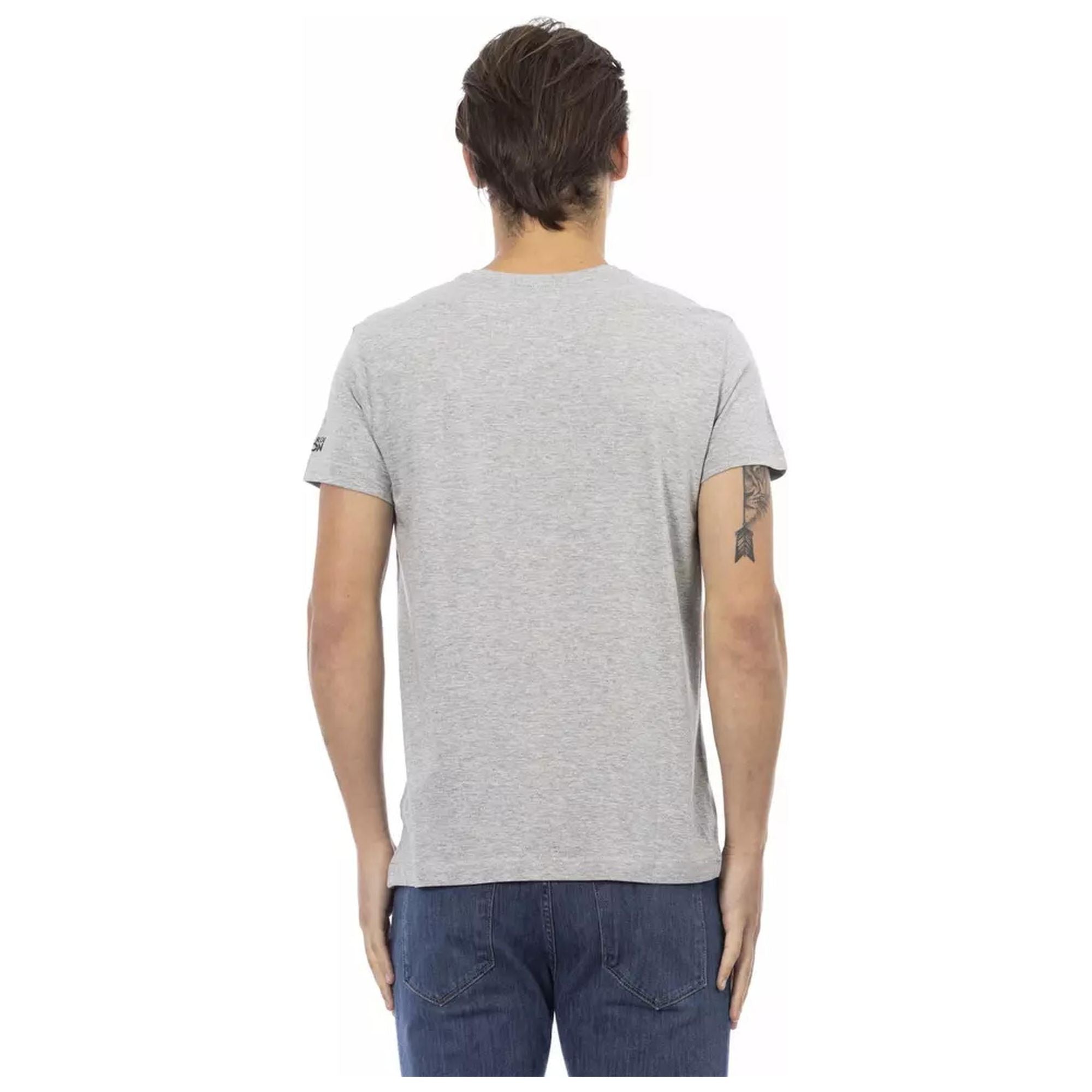 Short Sleeve V-Neck T-shirt with Front Print XL Men