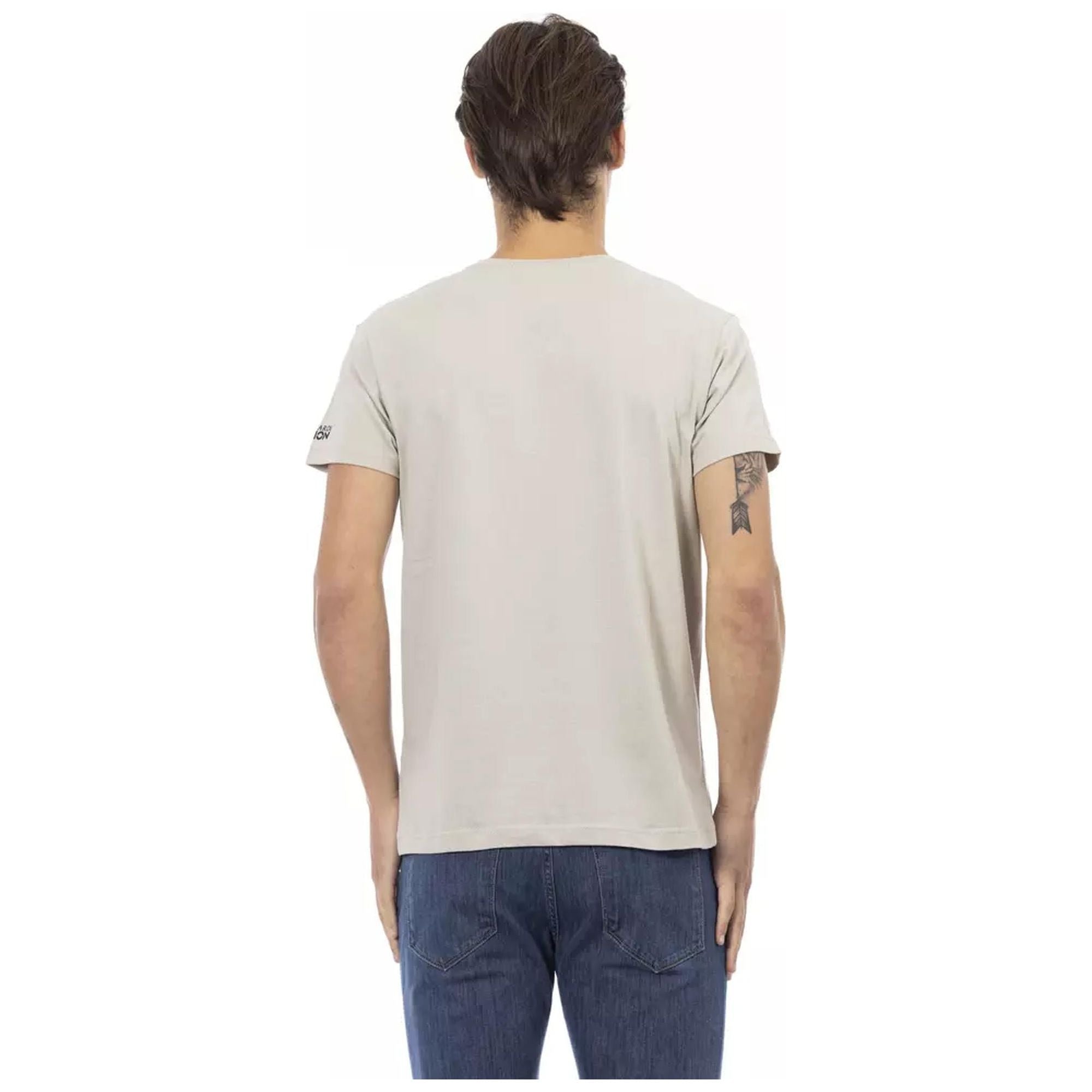 Short Sleeve V-Neck T-shirt with Front Print S Men