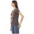 Short Sleeve V-Neck T-Shirt with Front Print XS Women