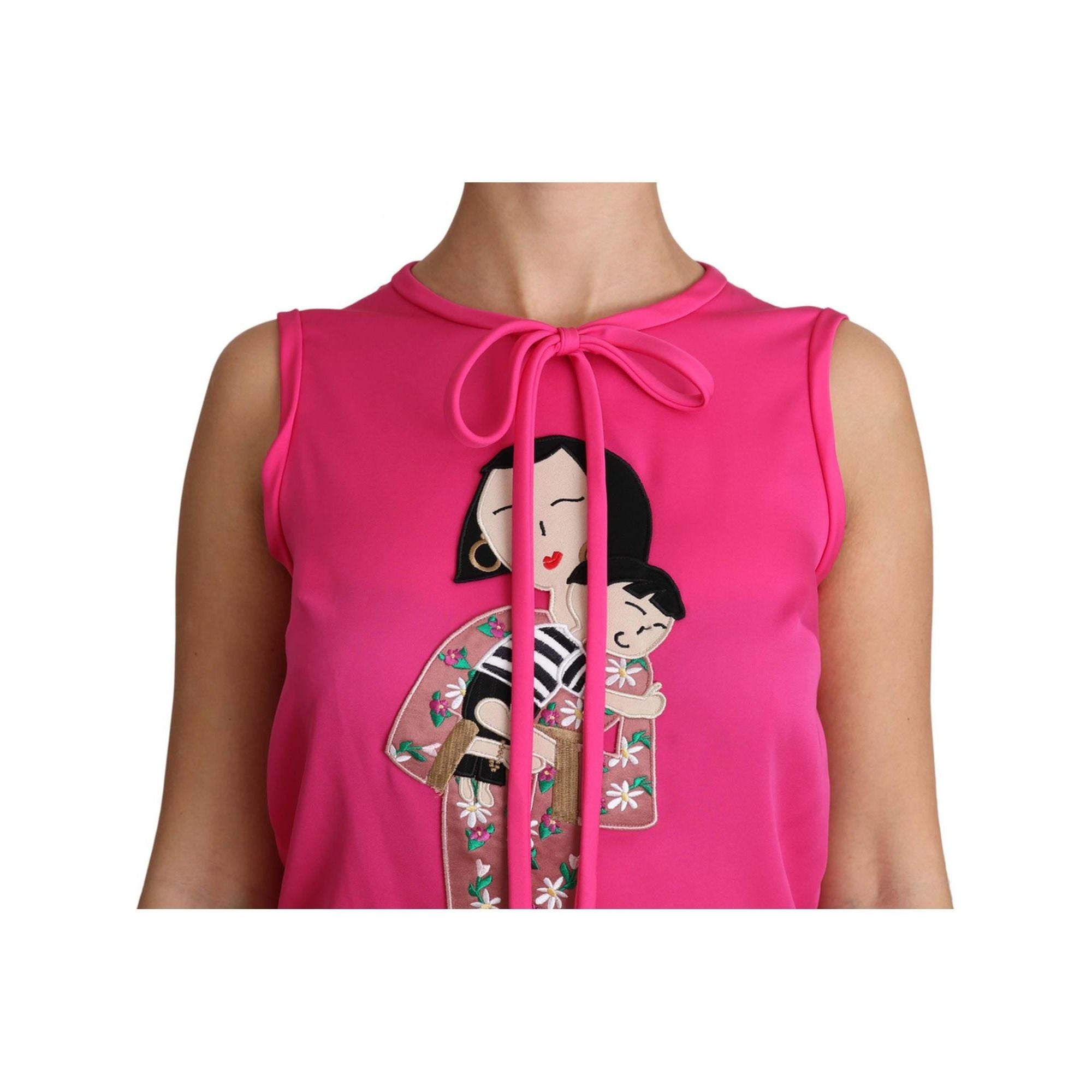 Stunning Dolce &amp; Gabbana Family Silk Tank Top Shirt 42 IT Women