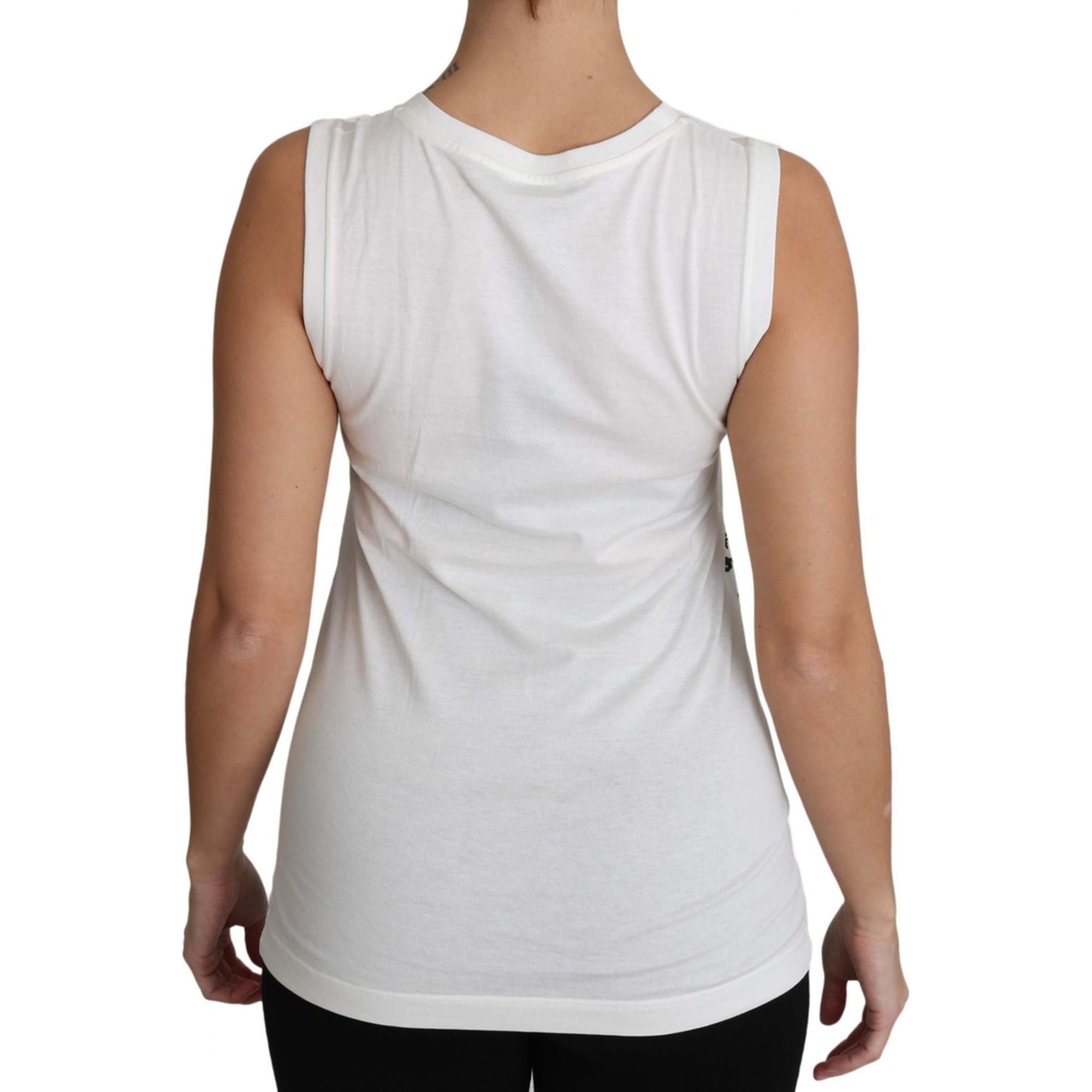 Stunning Dolce & Gabbana Sleeveless Shirt in White Cotton