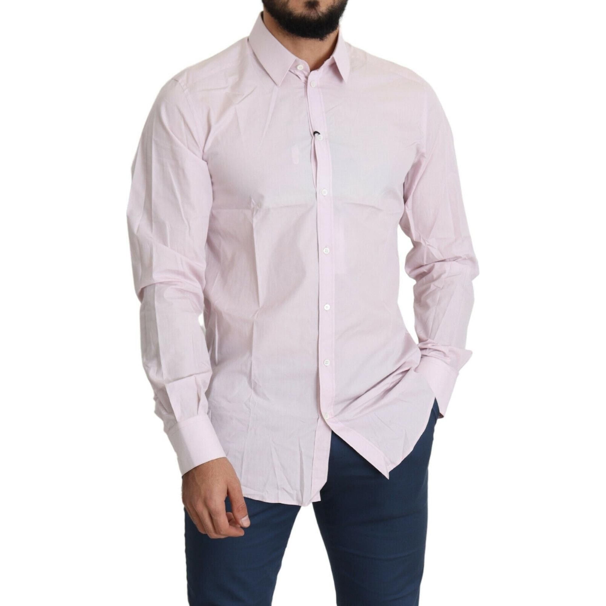 100% Authentic Dolce & Gabbana Light Pink Dress Shirt