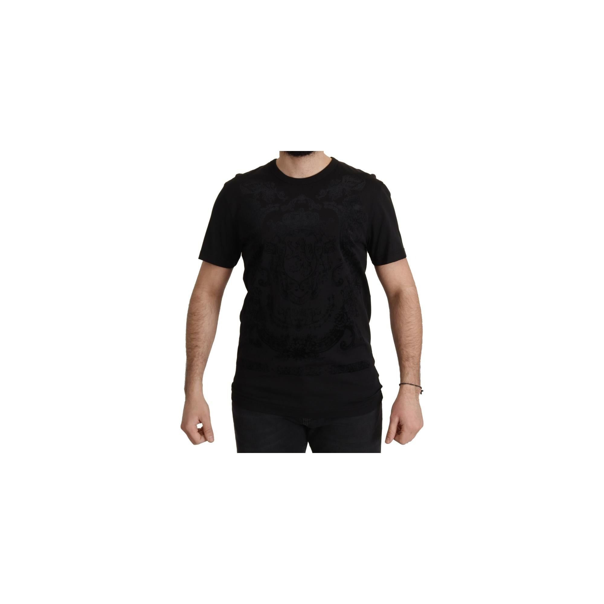 Authentic Dolce & Gabbana Black Baroque Motive T-shirt