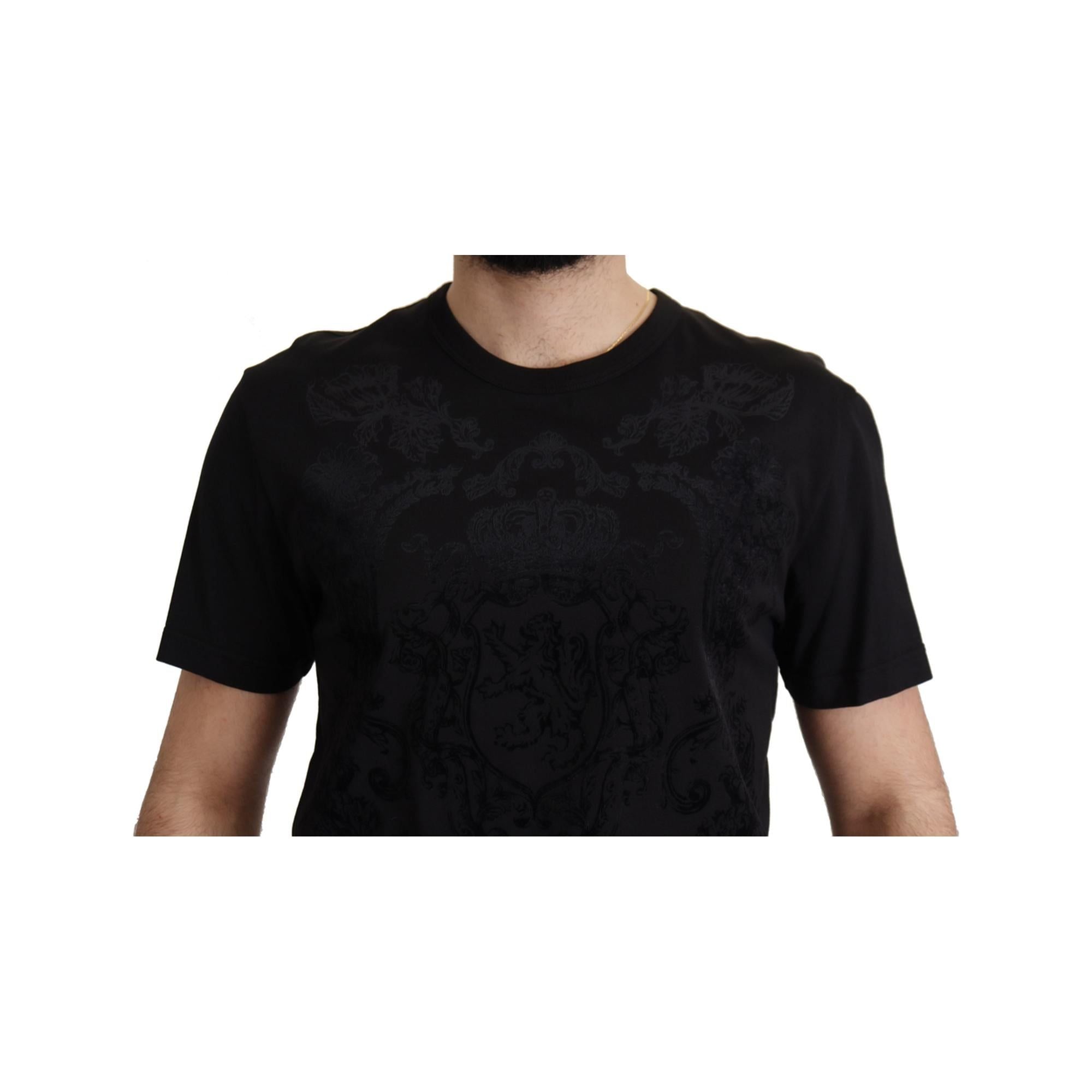 Authentic Dolce & Gabbana Black Baroque Motive T-shirt