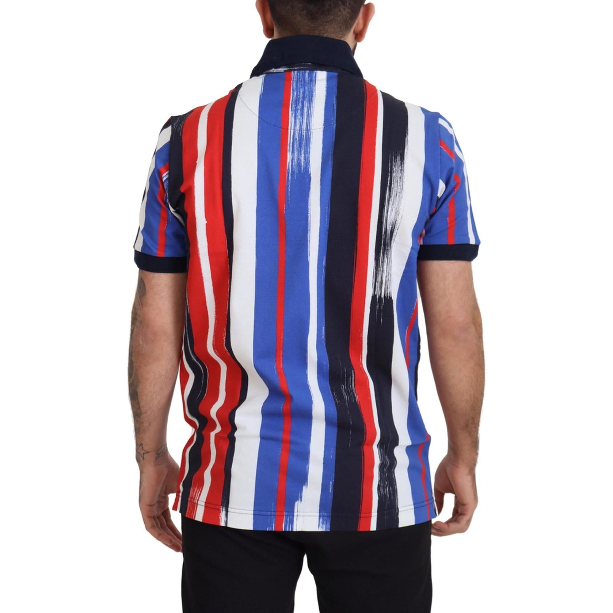 100% Authentic Dolce &amp; Gabbana Striped Polo T-Shirt 46 IT Men