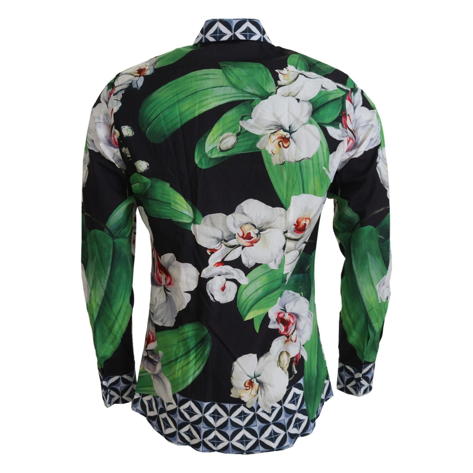 100% Authentic Dolce & Gabbana Black Floral Dress Shirt