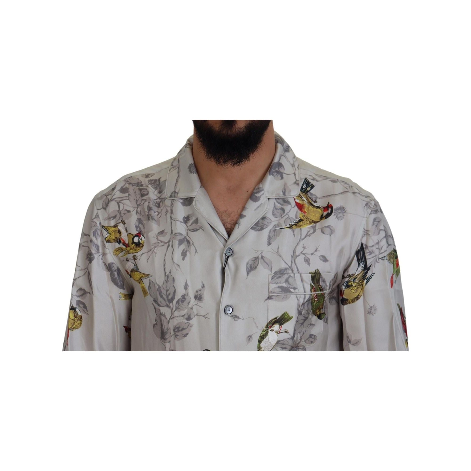 Stunning Dolce &amp; Gabbana Casual Pajama Look Satin Shirt S Men