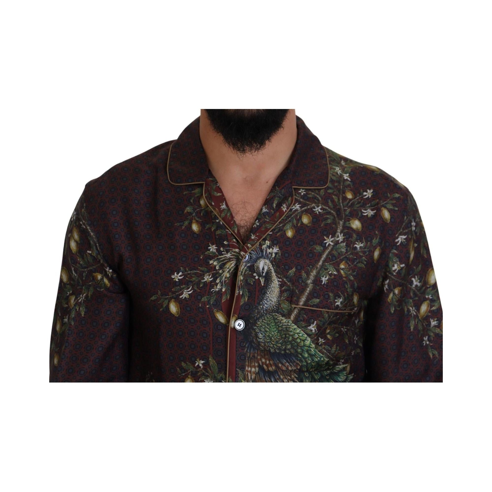 Stunning Dolce & Gabbana Silk Shirt with Ostrich Print