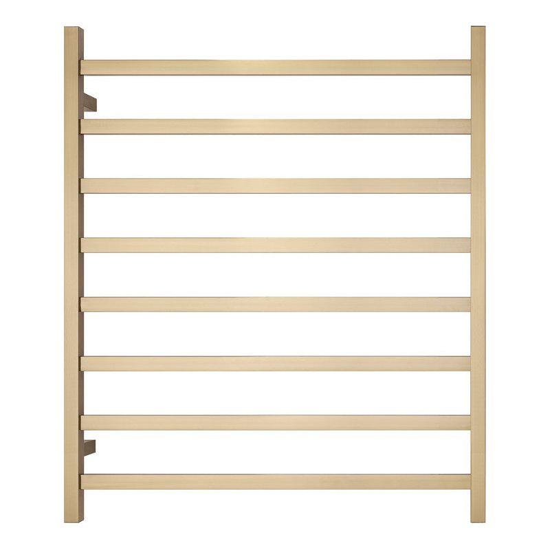 2023 Brushed Brass Gold stainless steel Heated Towel Rail rack Square AU 650*620mm No Timer
