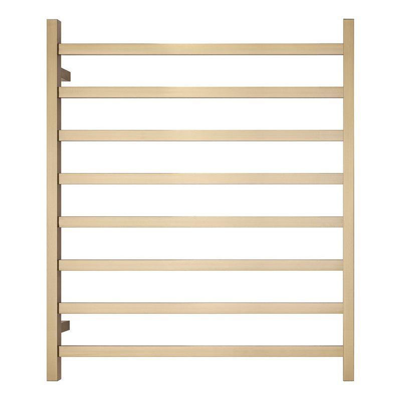 2023 Brushed Brass Gold stainless steel Heated Towel Rail rack Square AU 650*620mm No Timer