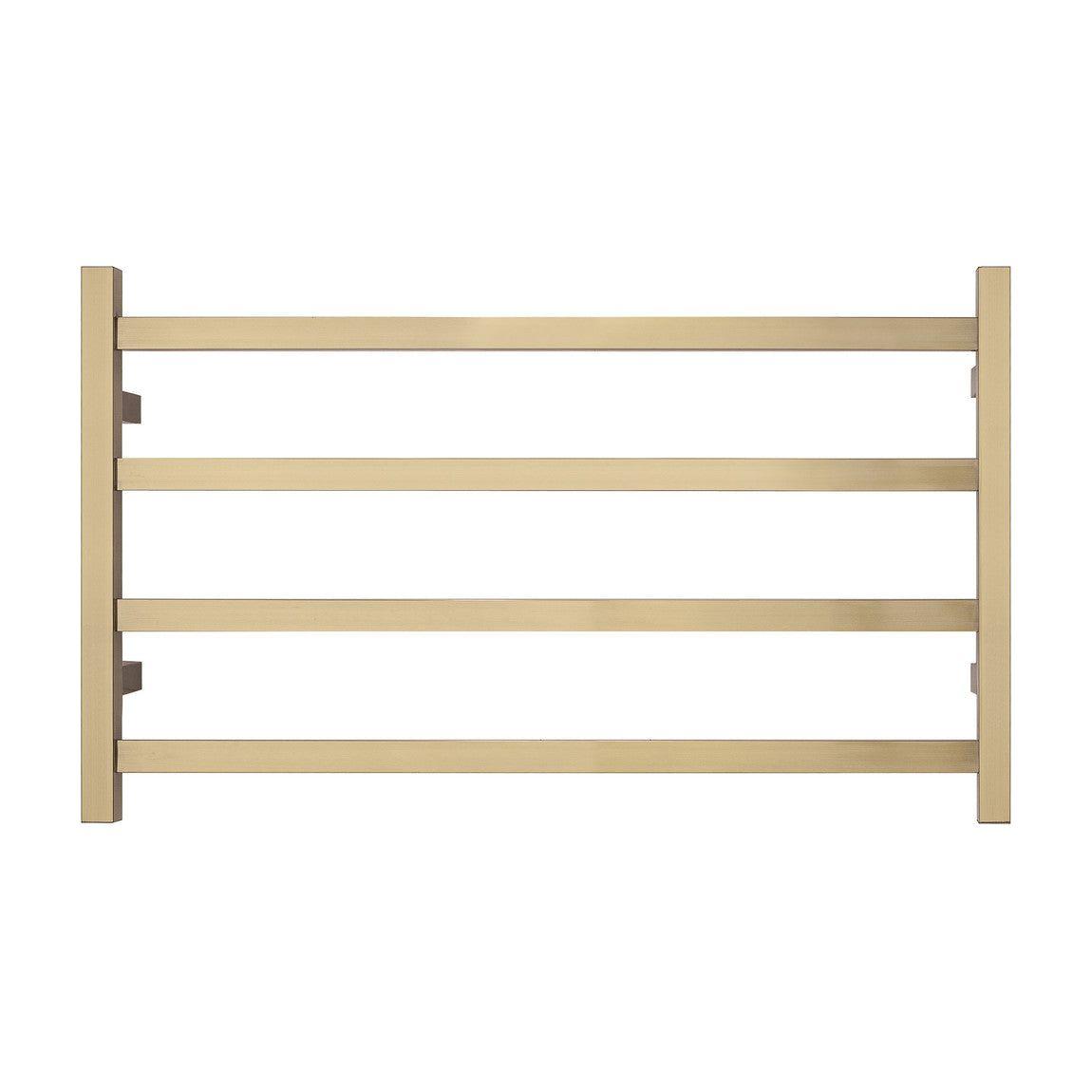 2023 Brushed Brass Gold stainless steel Heated Towel Rail rack Square AU 650*620mm No Timer