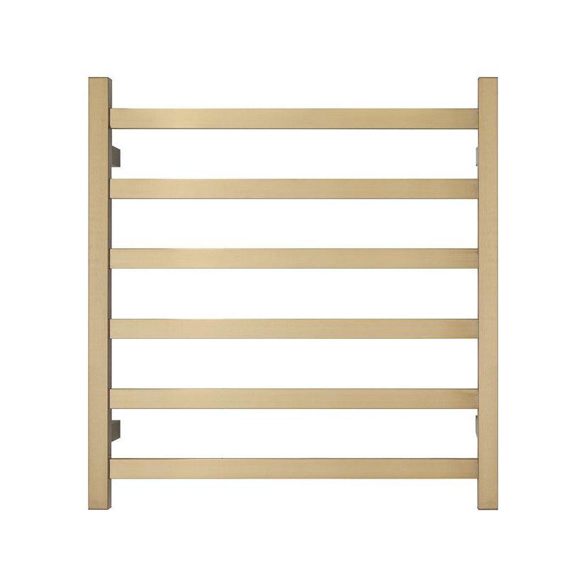 2023 Brushed Brass Gold stainless steel Heated Towel Rail rack Square AU 650*620mm No Timer