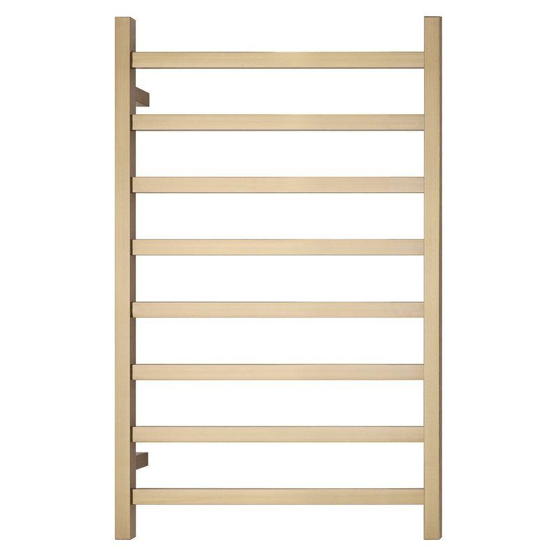 2023 Brushed Brass Gold stainless steel Heated Towel Rail rack Square AU 650*620mm No Timer